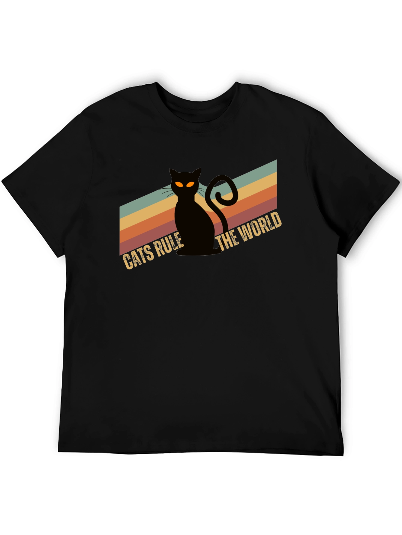 Cats Rule The World Black Graphic Tee
