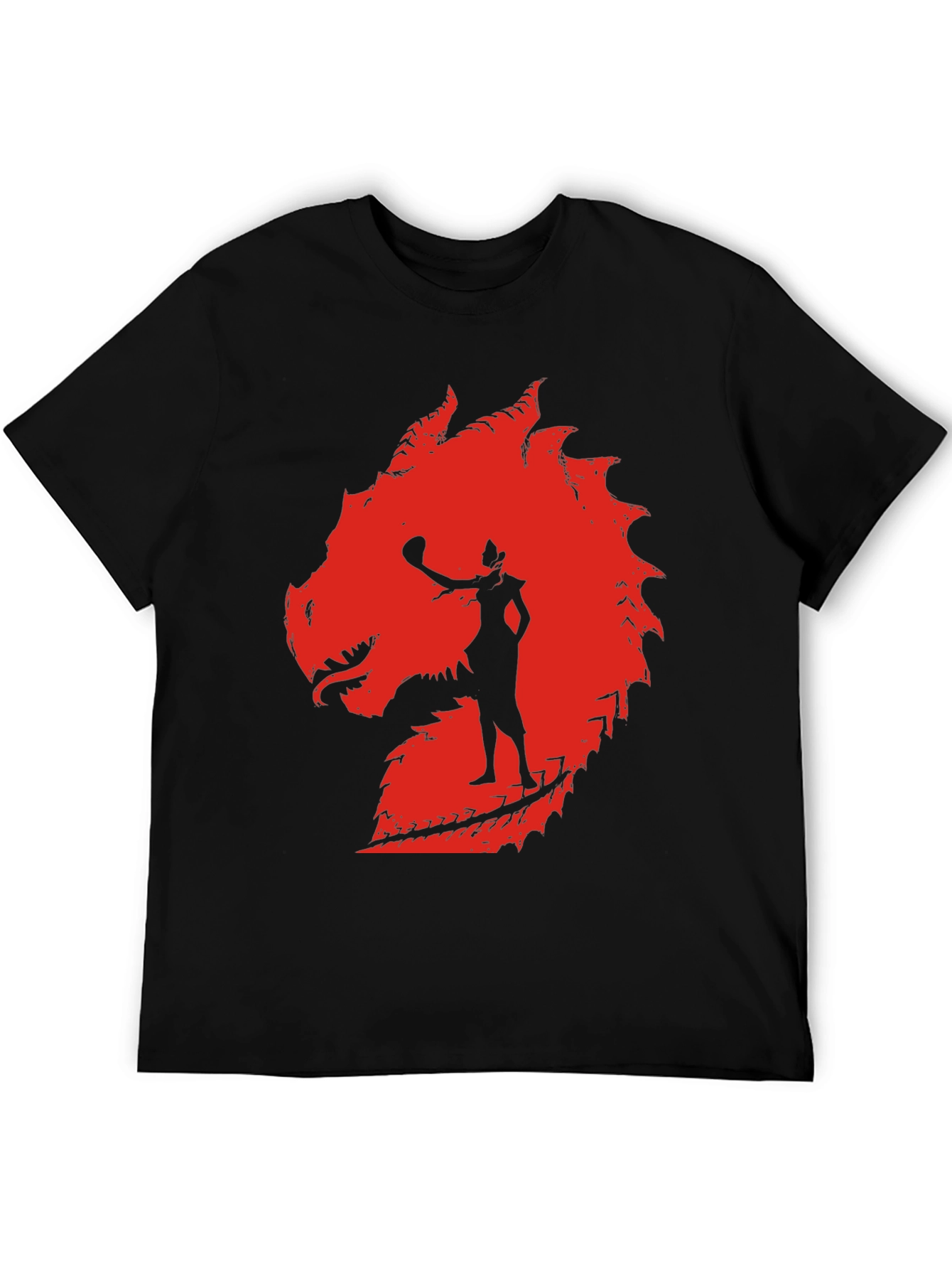 Dragon Silhouette Graphic Tee - Black