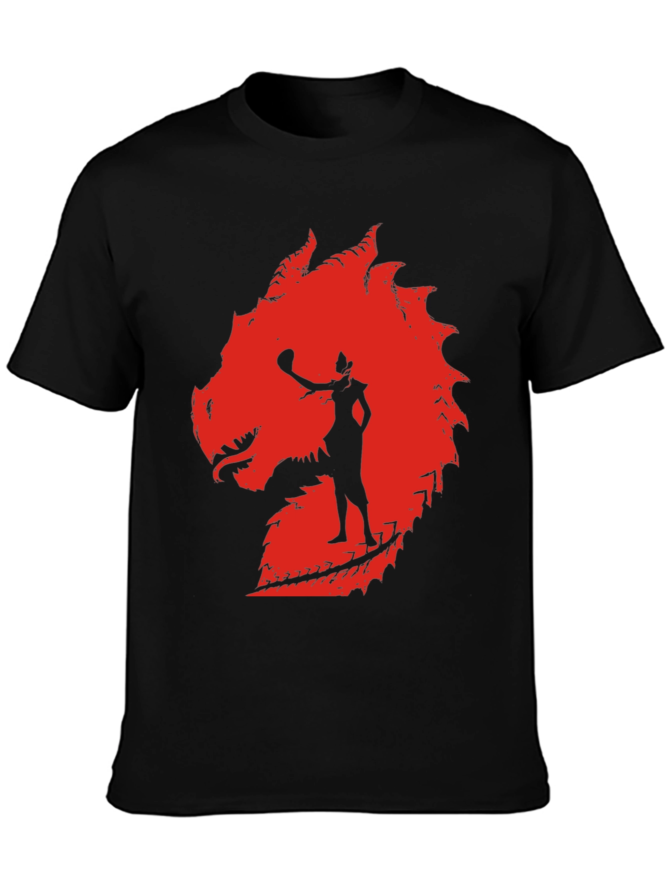 Dragon Silhouette Graphic Tee - Black