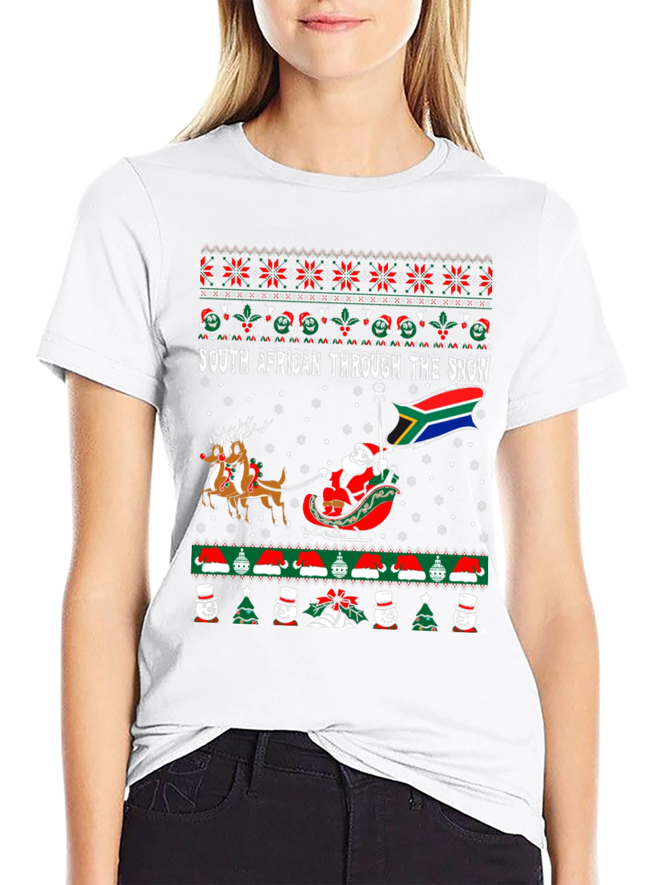 South African Christmas Ugly Sweater T-Shirt