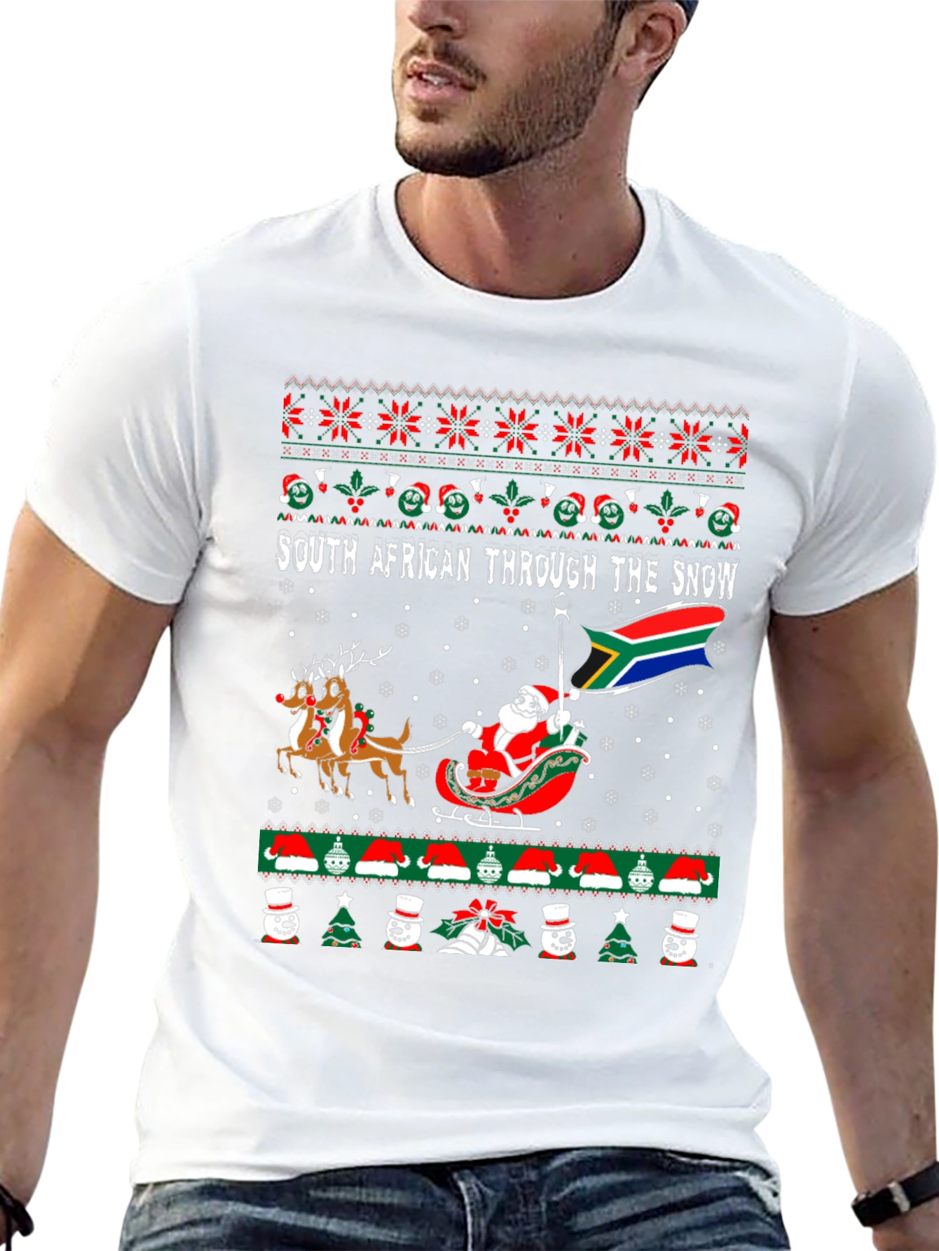 South African Christmas Ugly Sweater T-Shirt