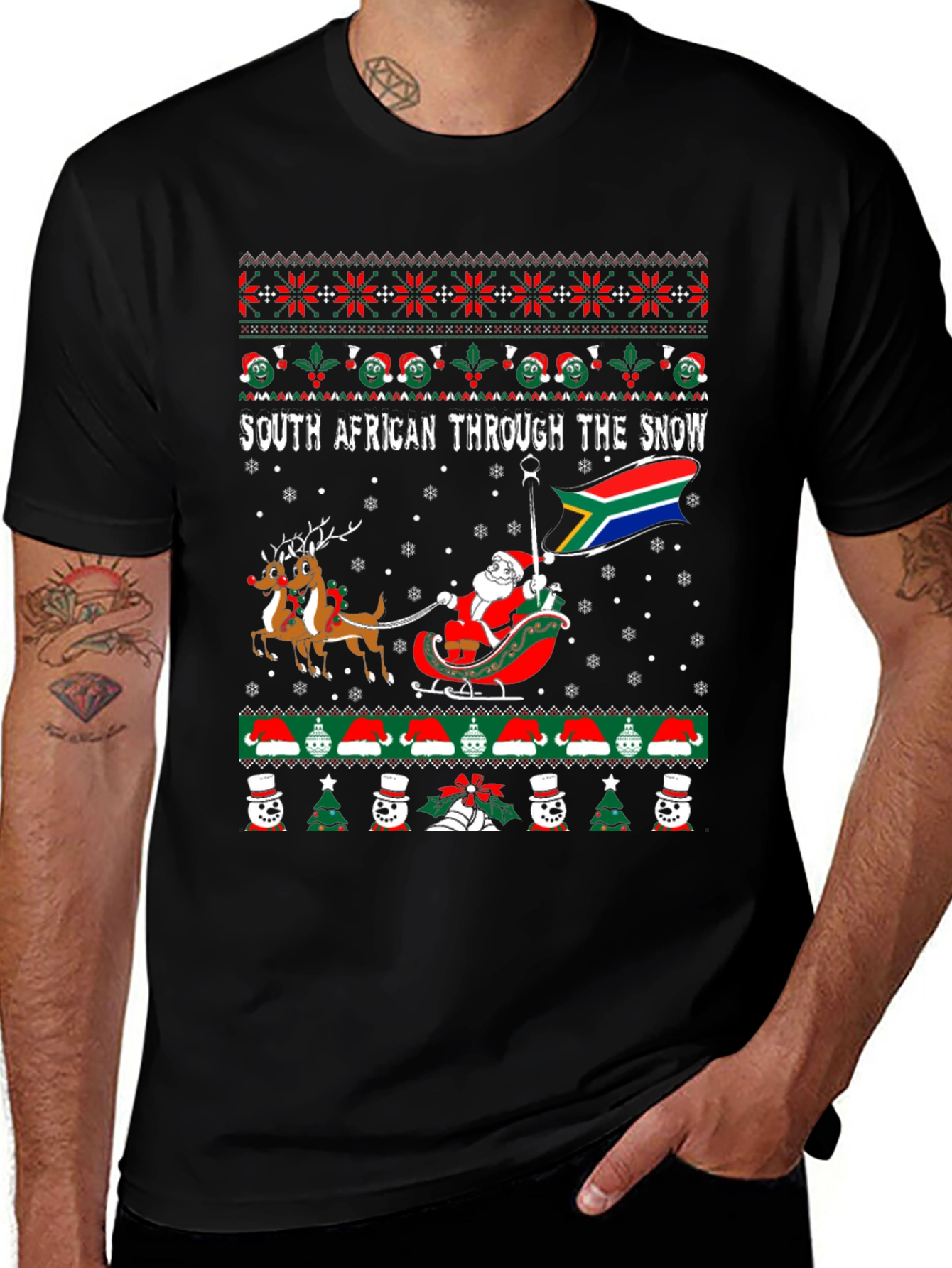 South African Christmas Ugly Sweater T-Shirt