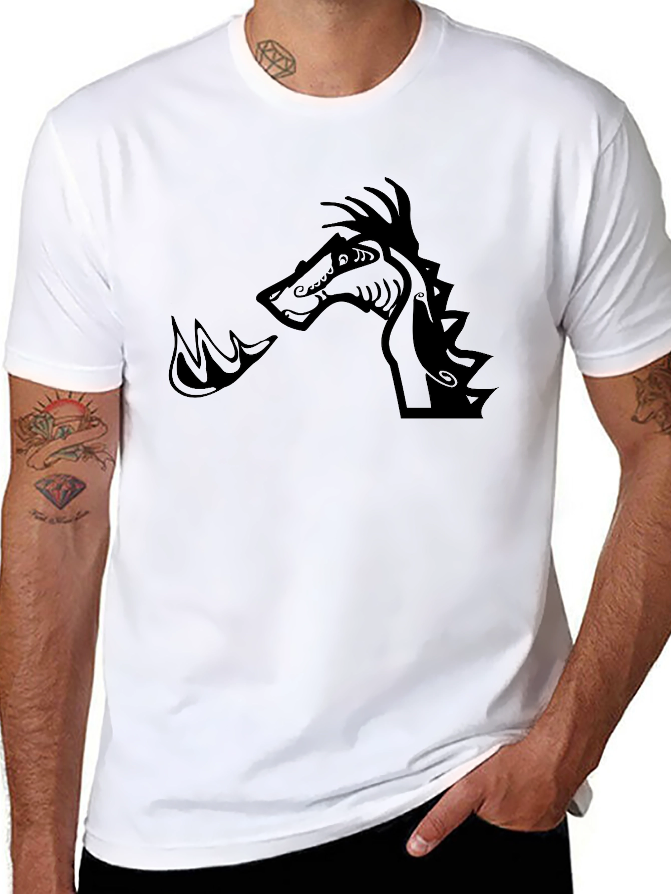 Dragon Fire Graphic Black T-Shirt