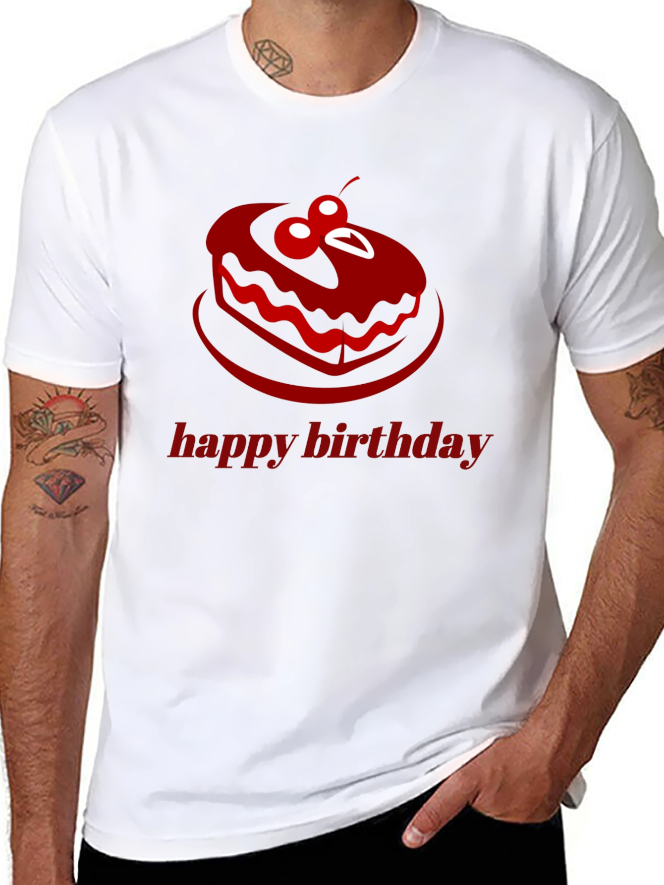 Happy Birthday Cake Graphic T-Shirt