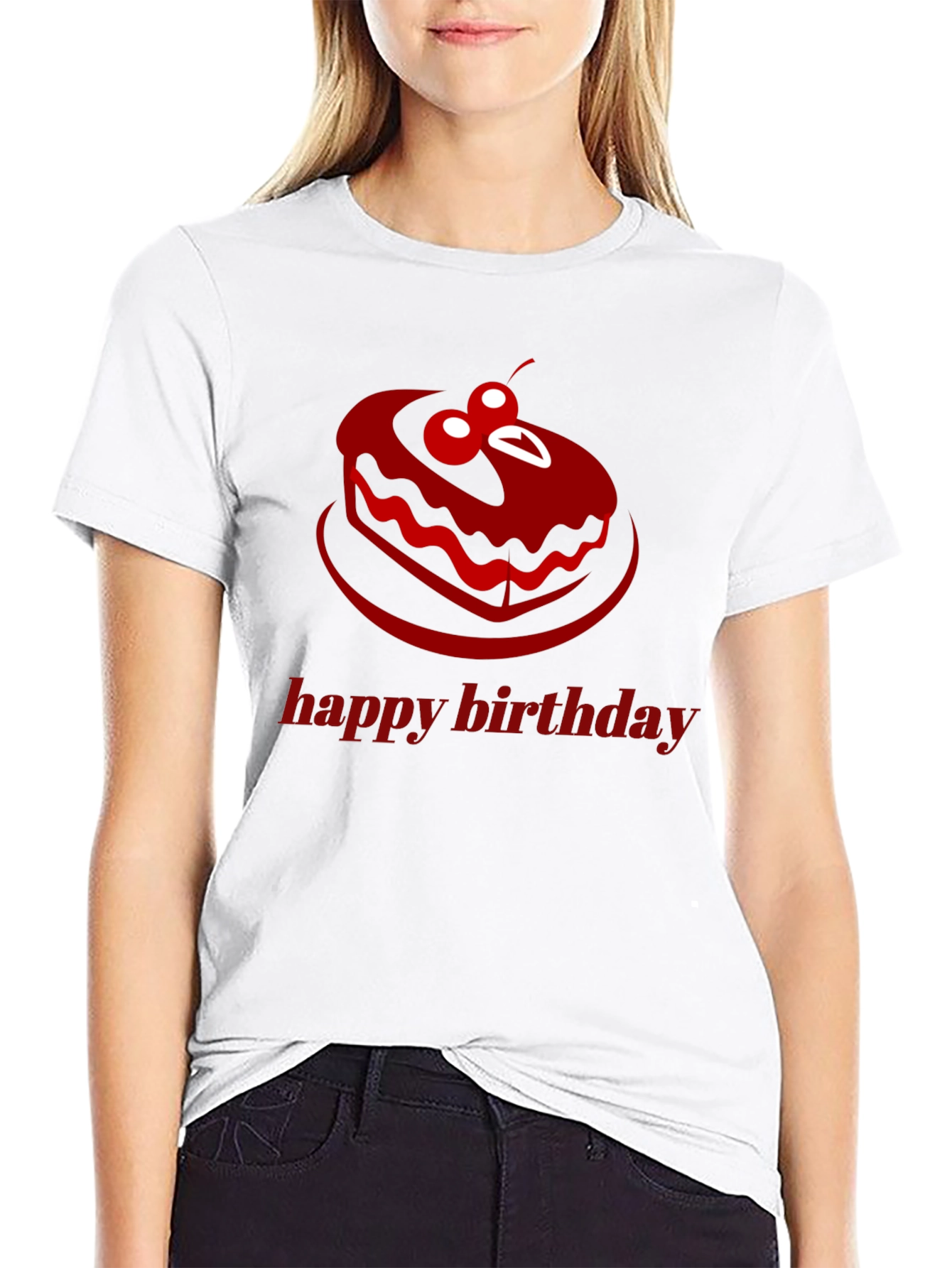 Happy Birthday Cake Graphic T-Shirt