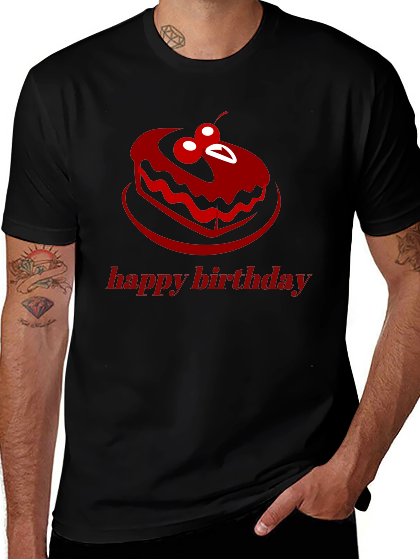Happy Birthday Cake Graphic T-Shirt