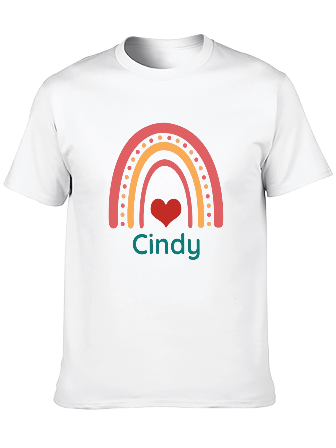 Cindy Rainbow Heart Graphic T-Shirt