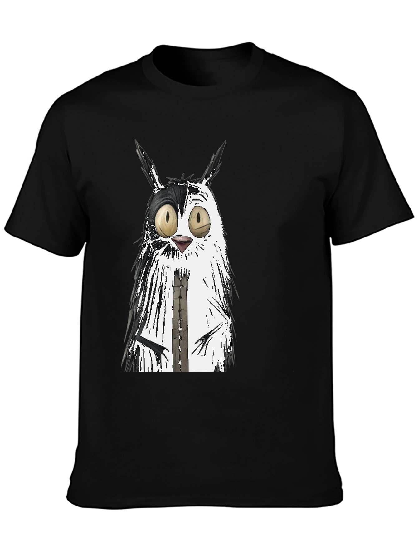 Whimsical Cat Graphic Tee - Unisex Black T-Shirt