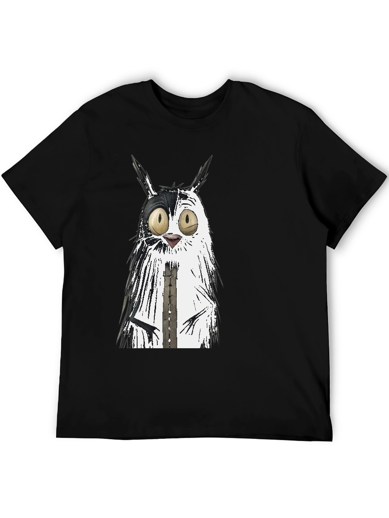 Whimsical Cat Graphic Tee - Unisex Black T-Shirt