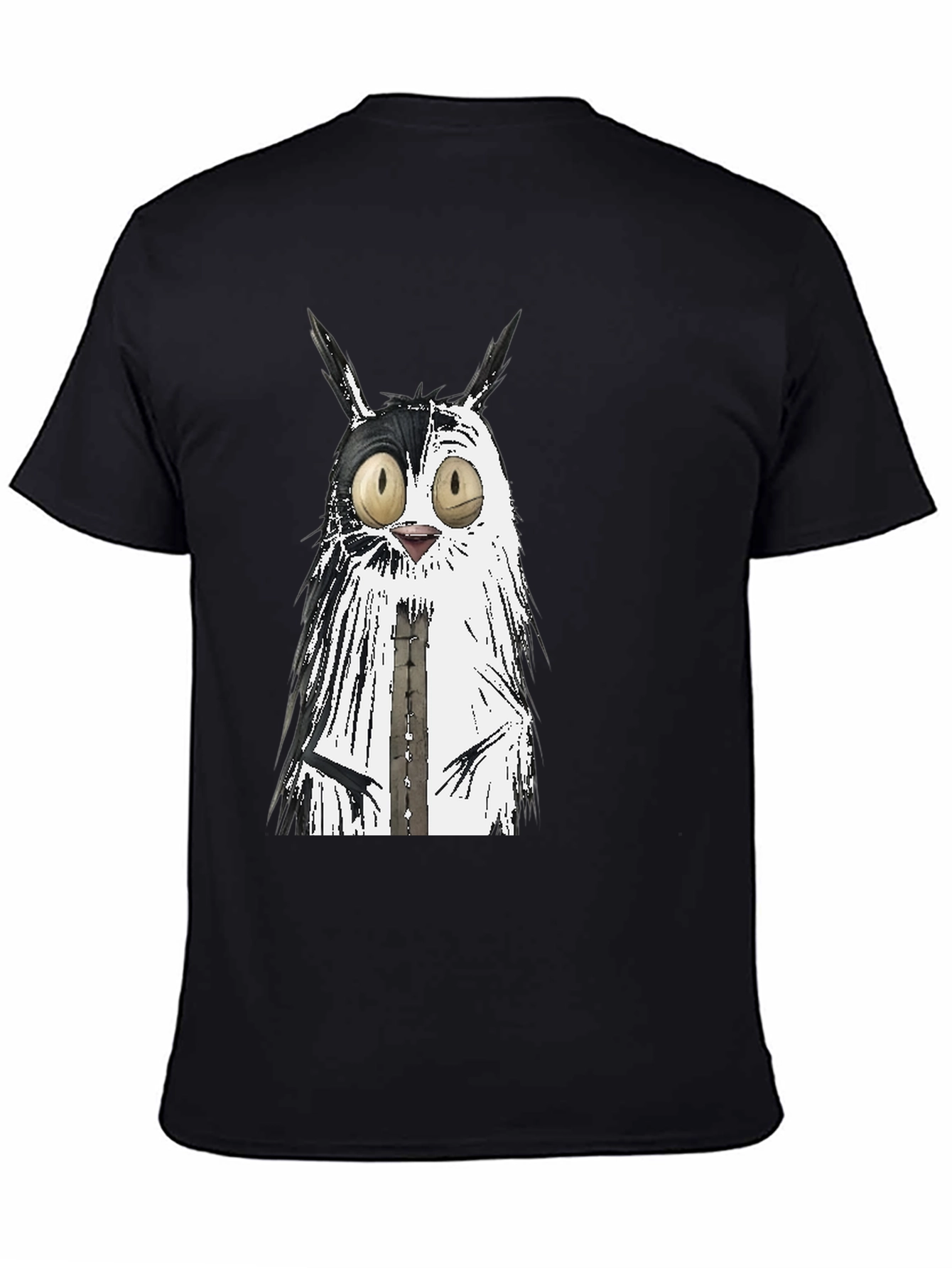 Whimsical Cat Graphic Tee - Unisex Black T-Shirt