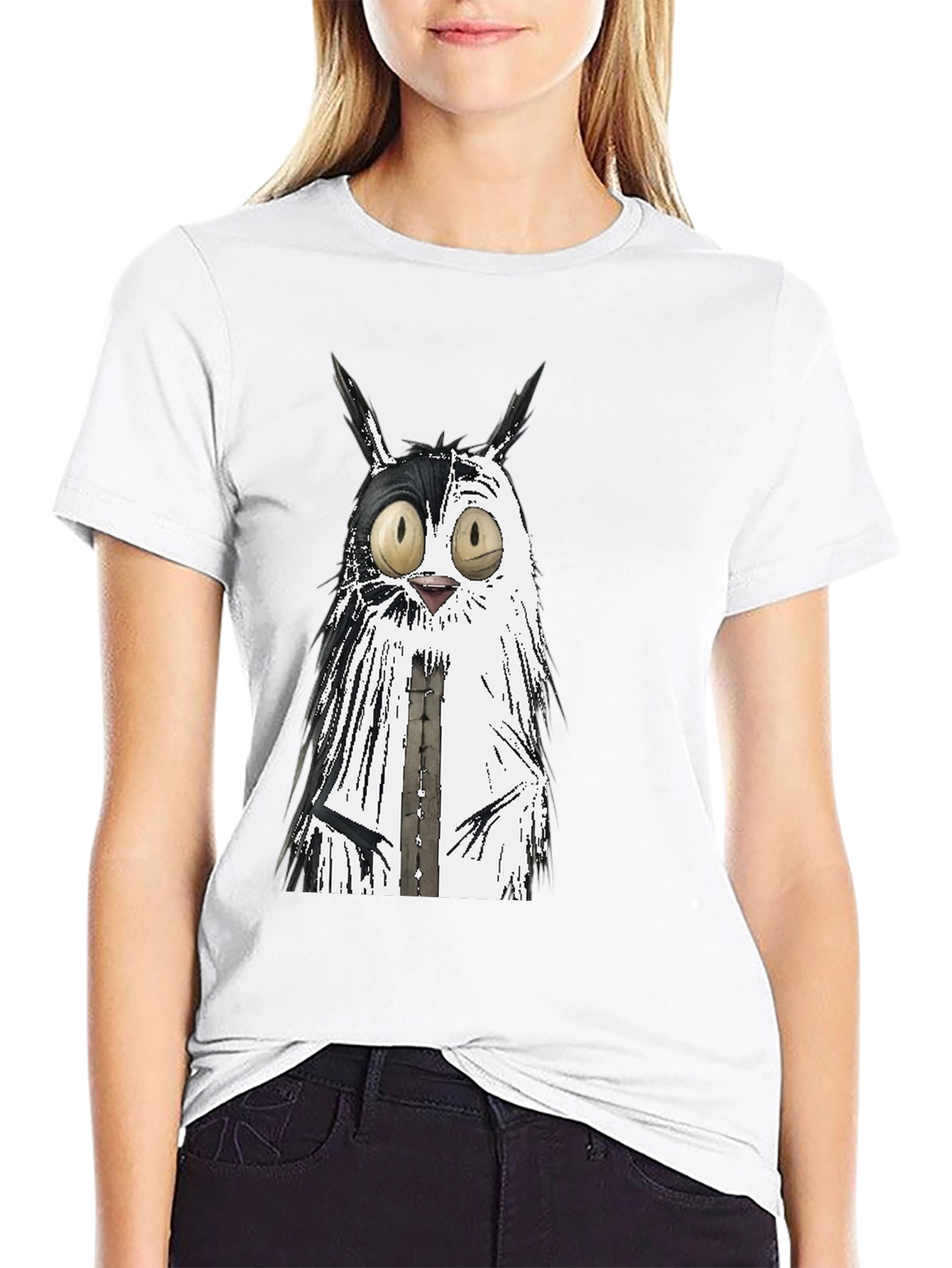 Whimsical Cat Graphic Tee - Unisex Black T-Shirt