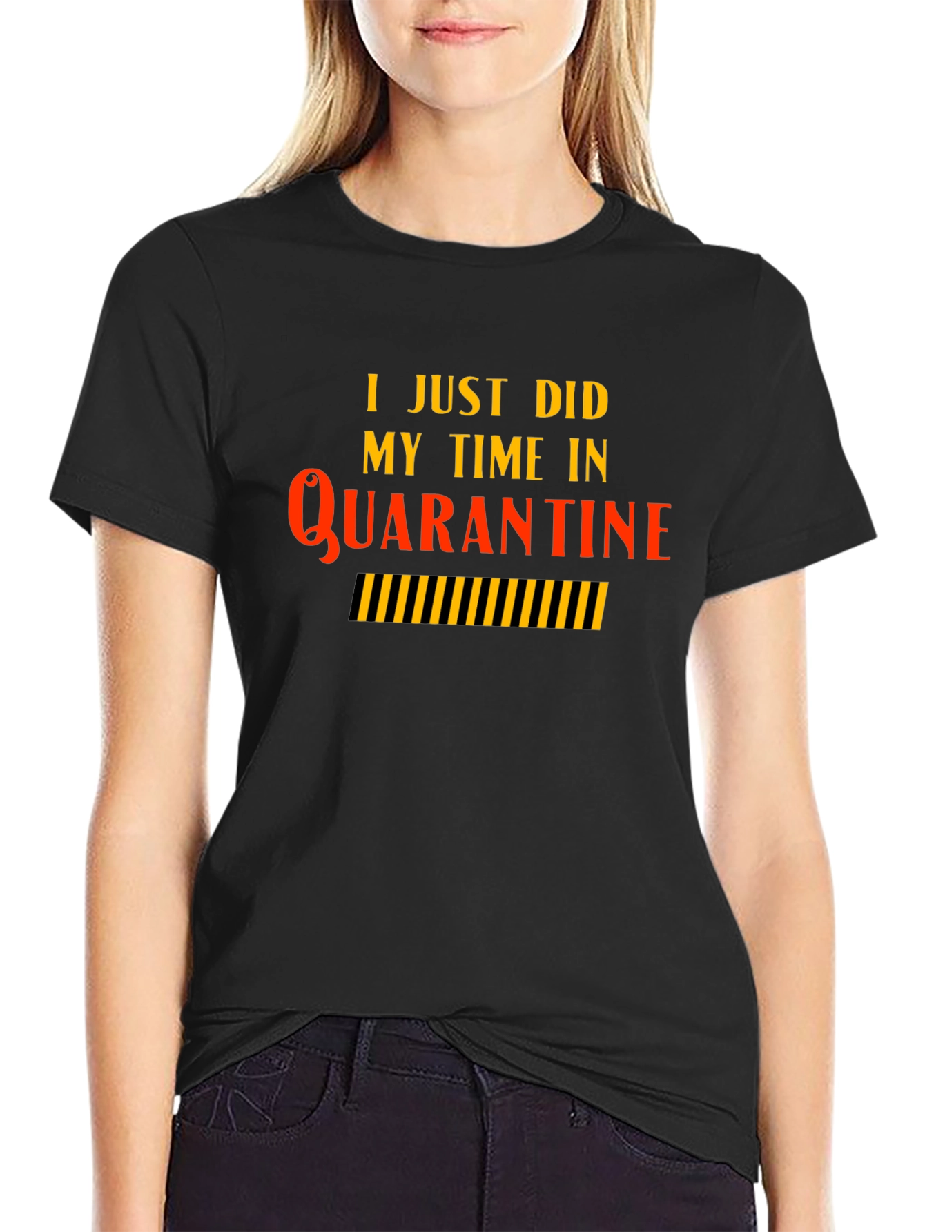 Quarantine Time Black T-Shirt - Novelty Graphic Tee