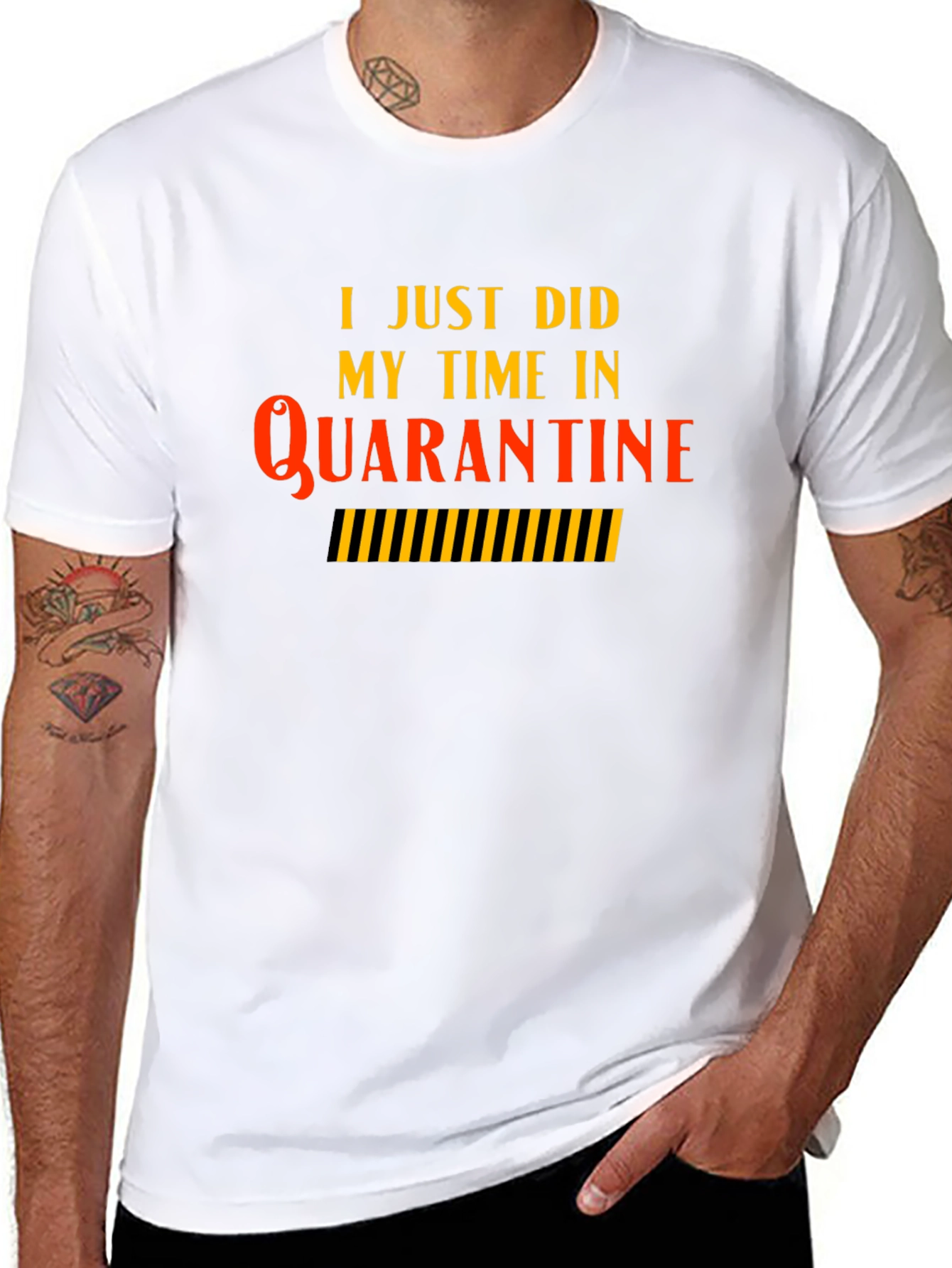Quarantine Time Black T-Shirt - Novelty Graphic Tee