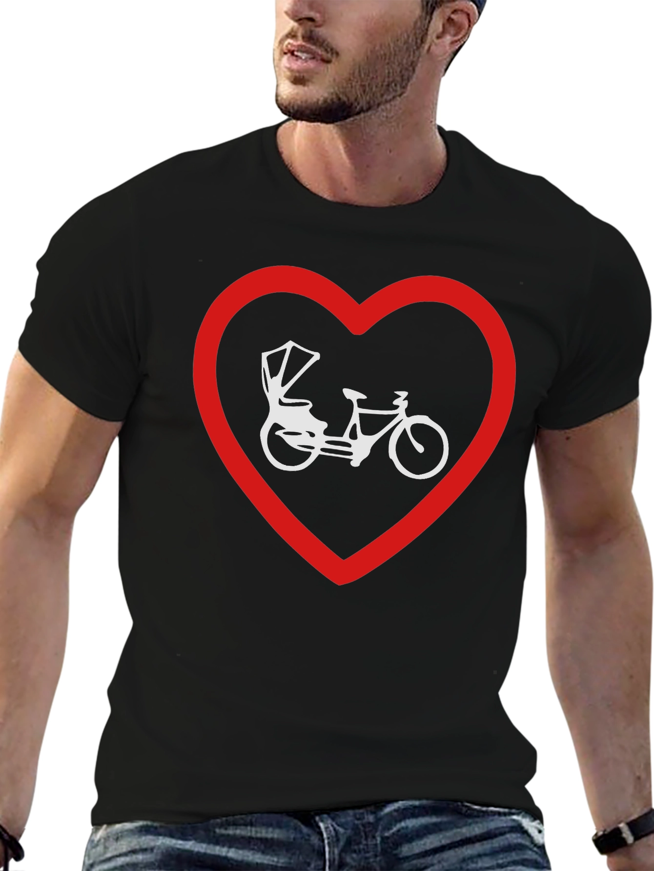 Heart Rickshaw Graphic Tee - Stylish Black T-Shirt