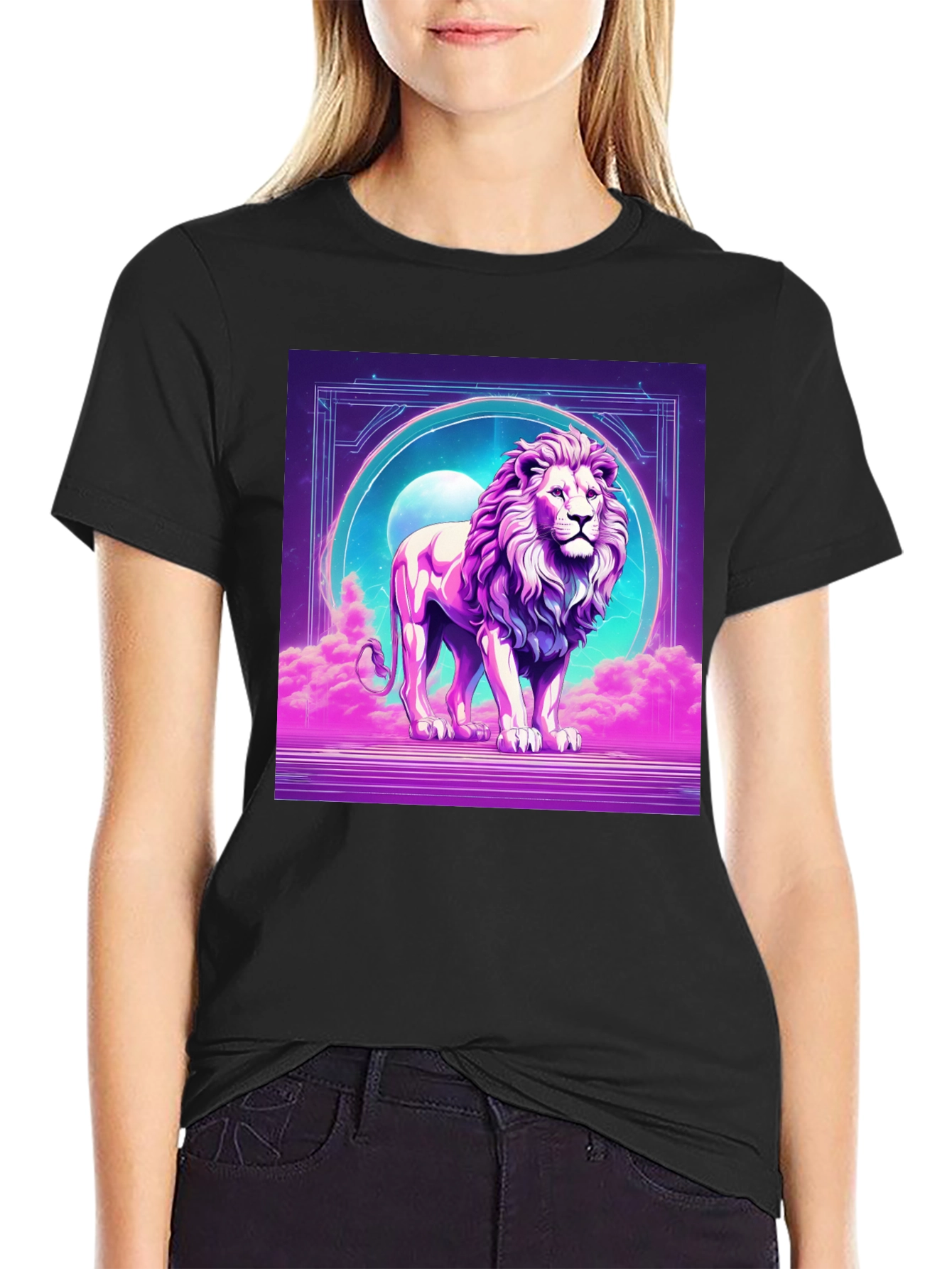 Cyberpunk Lion Graphic Tee