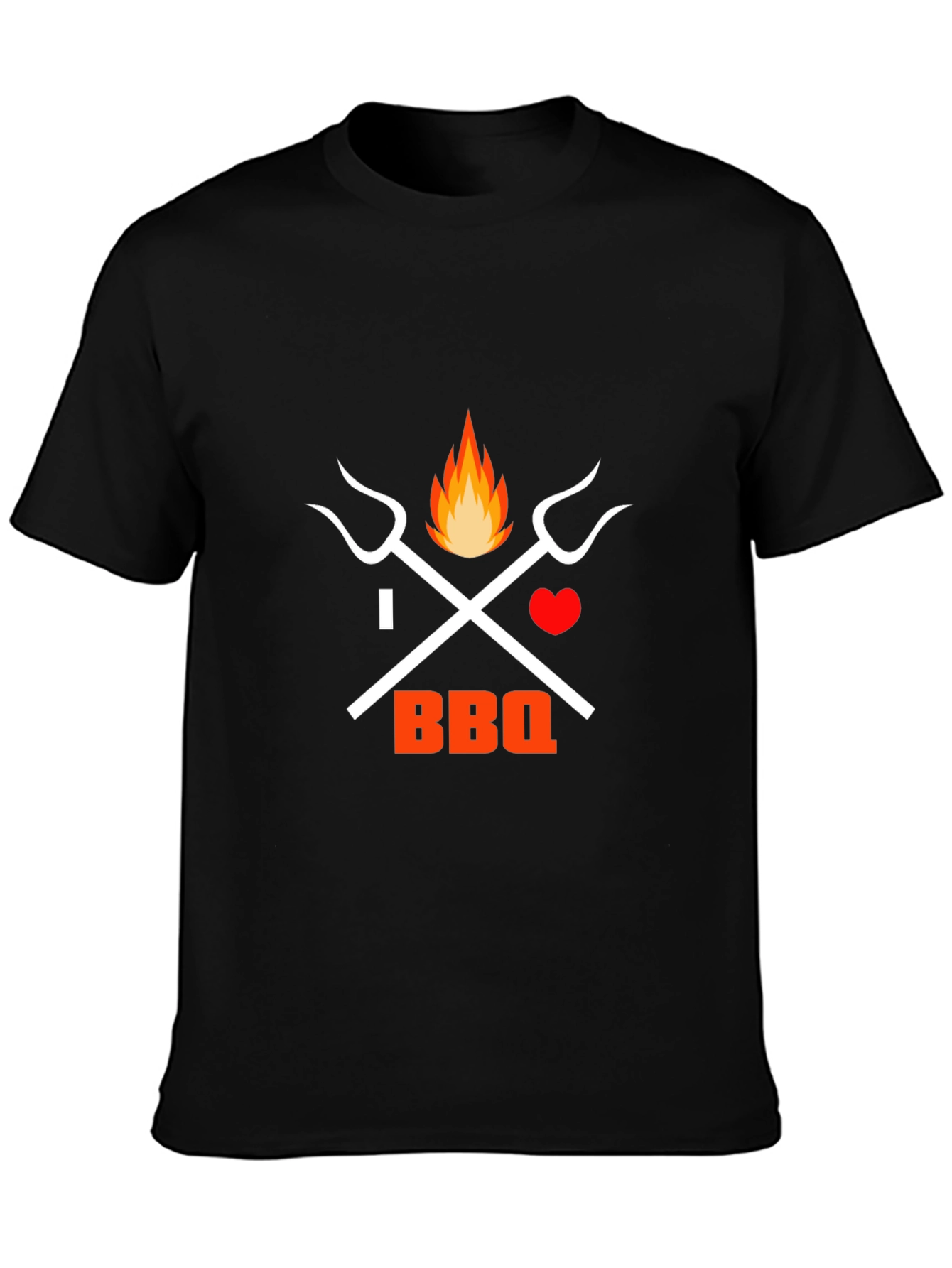 I Heart BBQ Black Graphic Tee