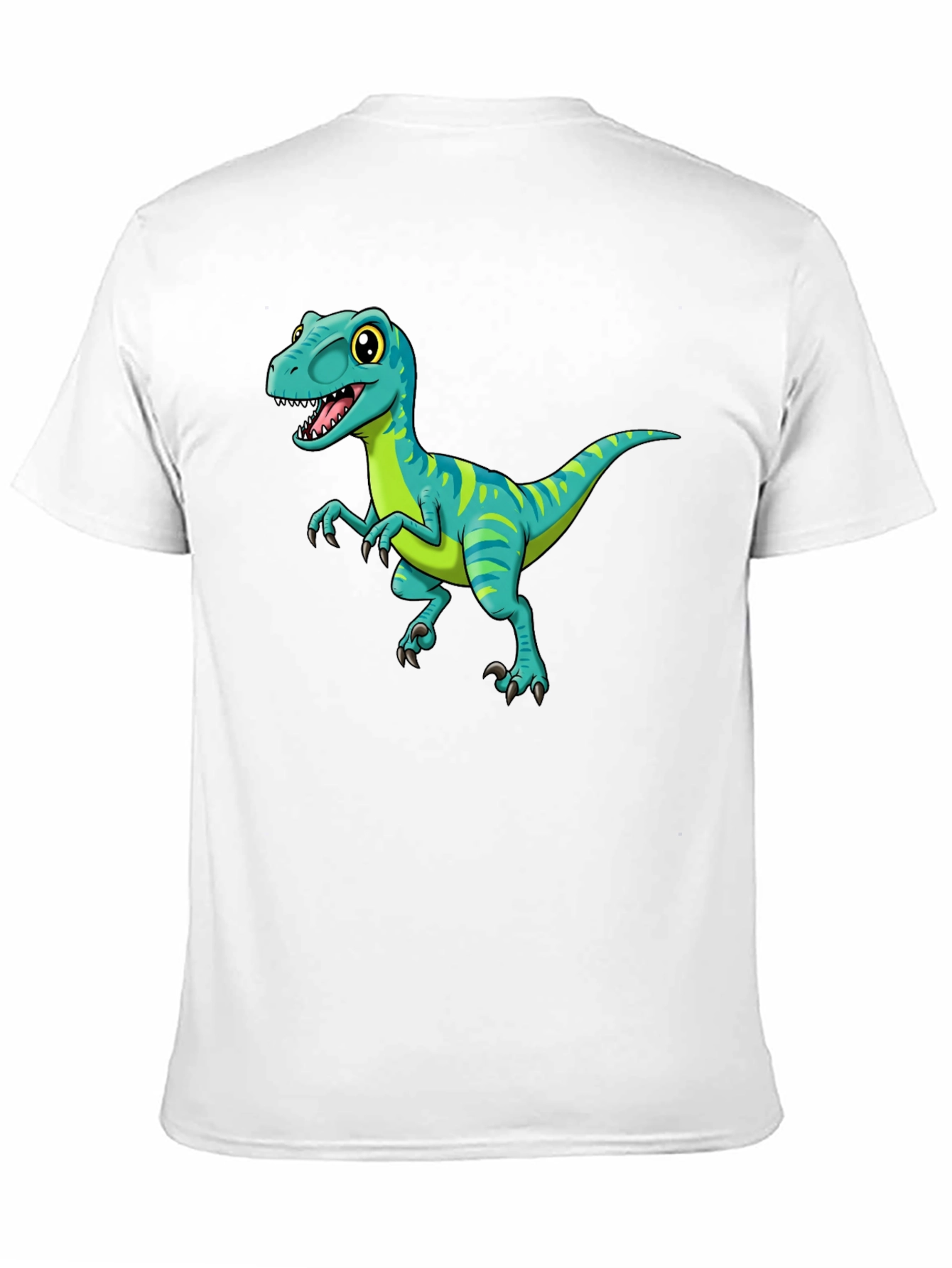 Cartoon Dinosaur Graphic Tee - Black
