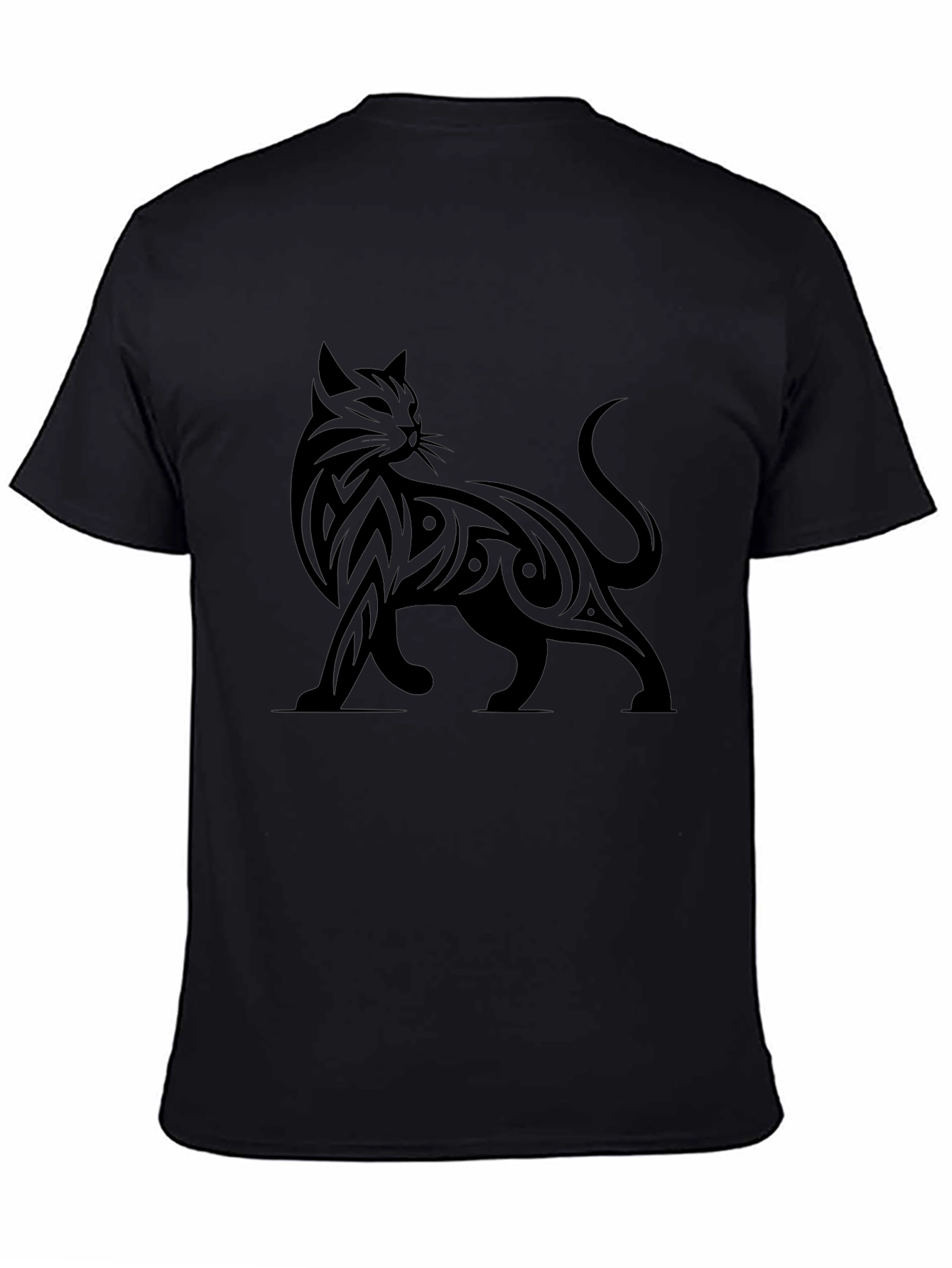 Tribal Cat Graphic Print T-Shirt