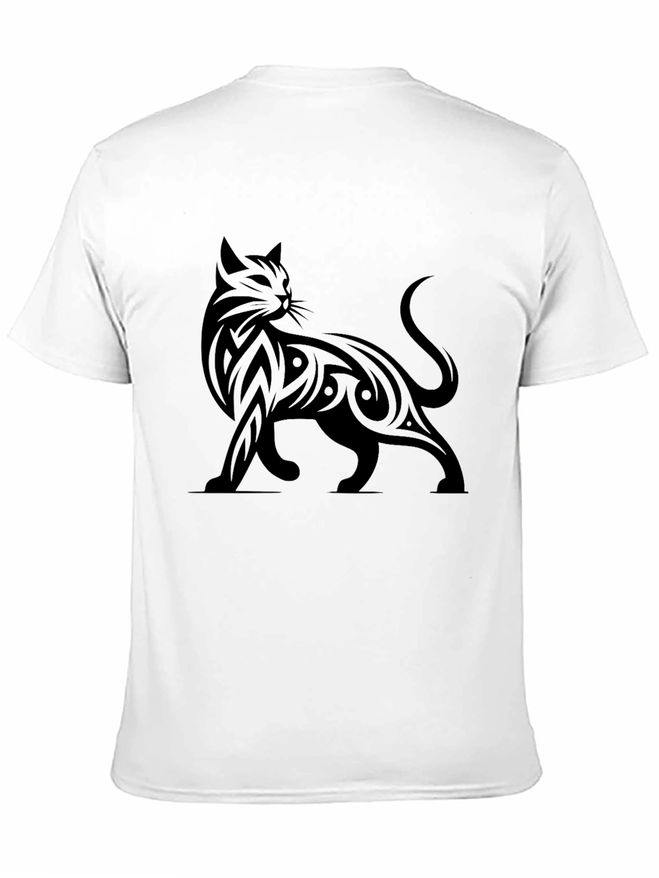 Tribal Cat Graphic Print T-Shirt