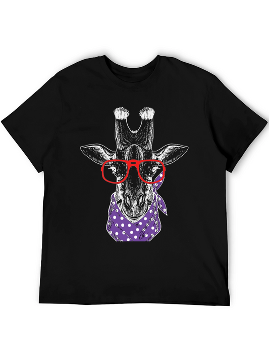 Giraffe with Glasses Graphic Tee