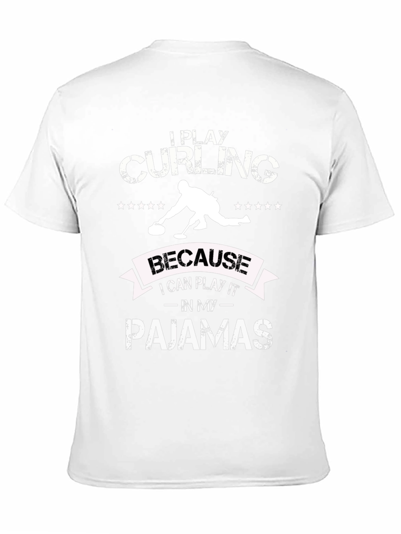Funny Curling Pajamas Black Graphic T-Shirt