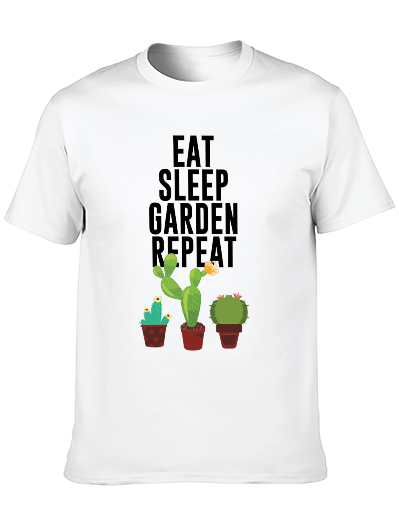 Eat Sleep Garden Repeat Cactus Graphic Tee