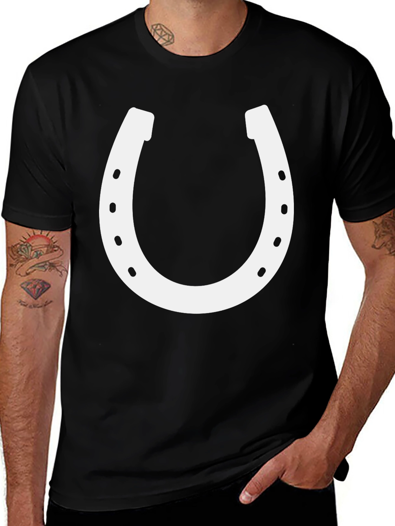 Lucky Horseshoe Graphic Tee - Unisex Cotton Blend