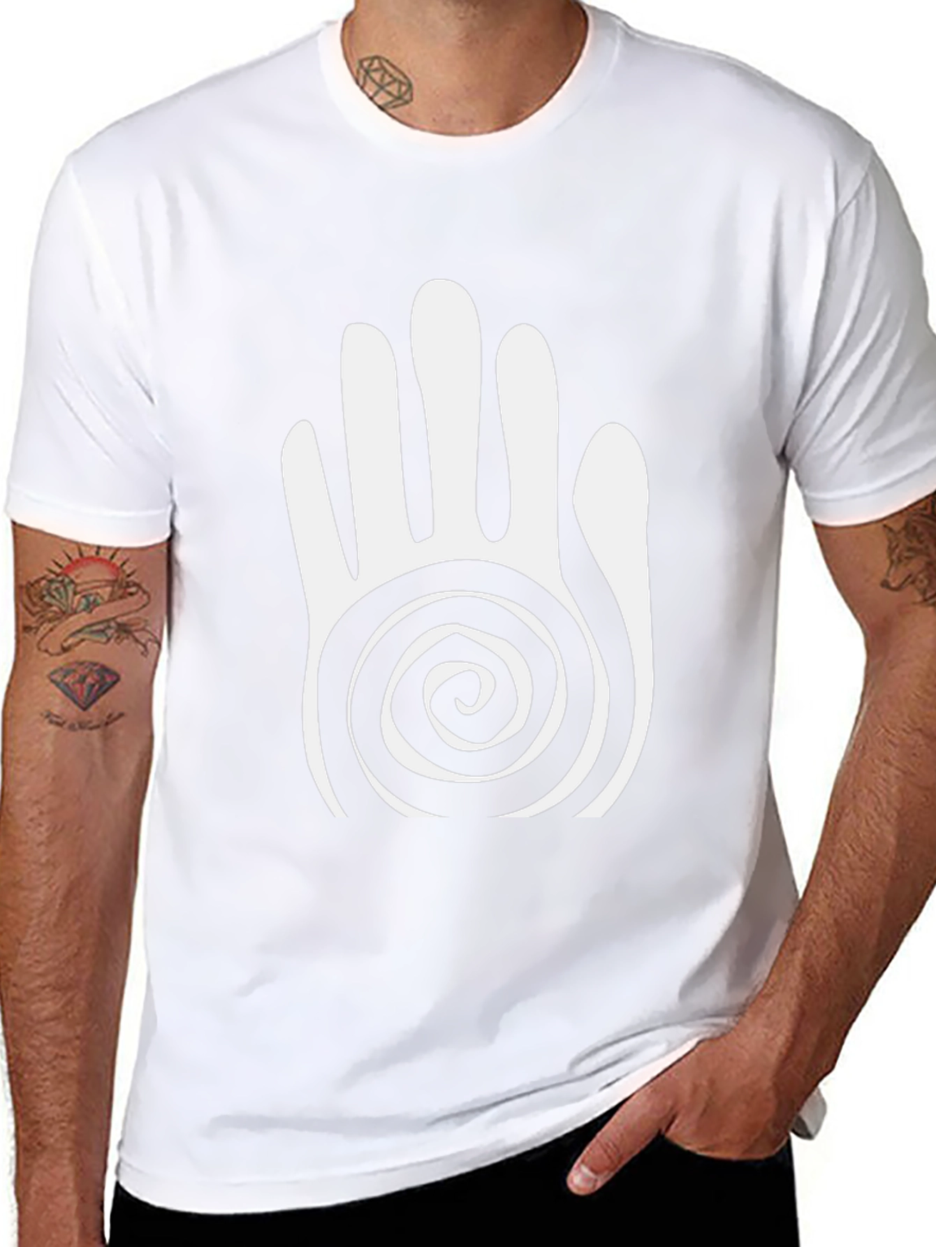 Spiral Hand Graphic Black T-Shirt