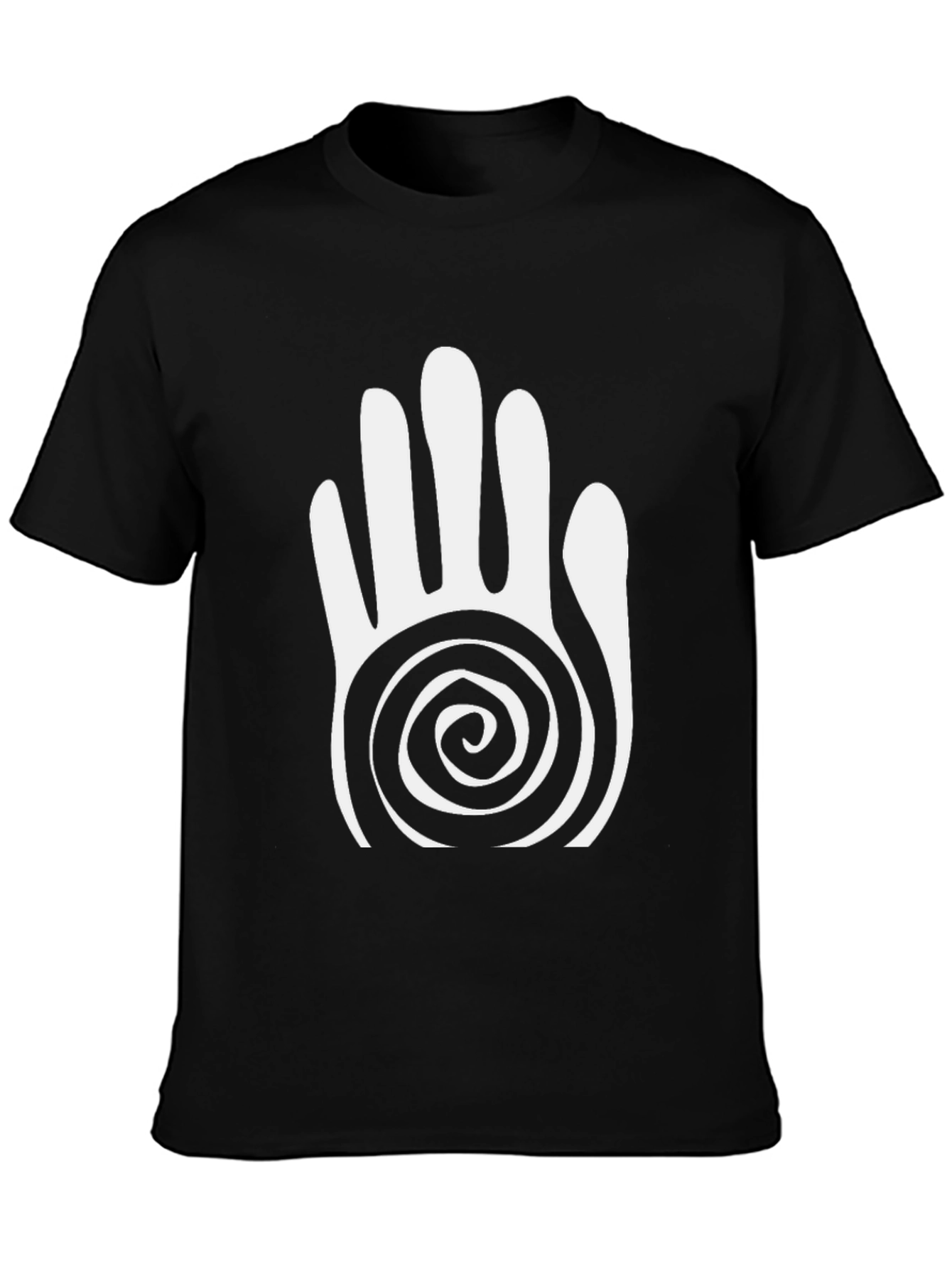 Spiral Hand Graphic Black T-Shirt