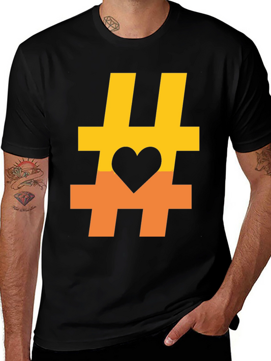 Hashtag Love Graphic Tee - Trendy Black T-Shirt