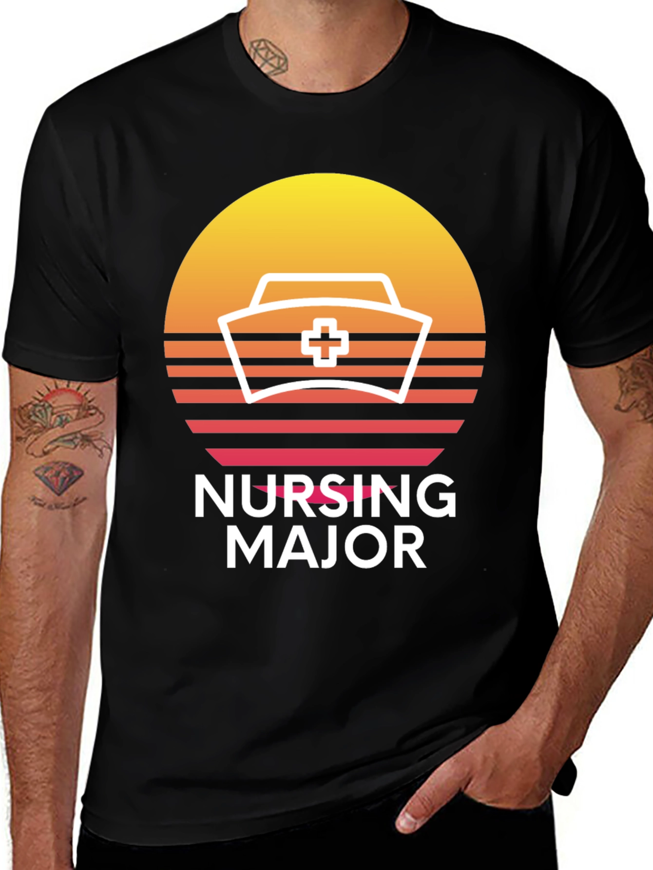 Nursing Major Retro Sunset T-Shirt