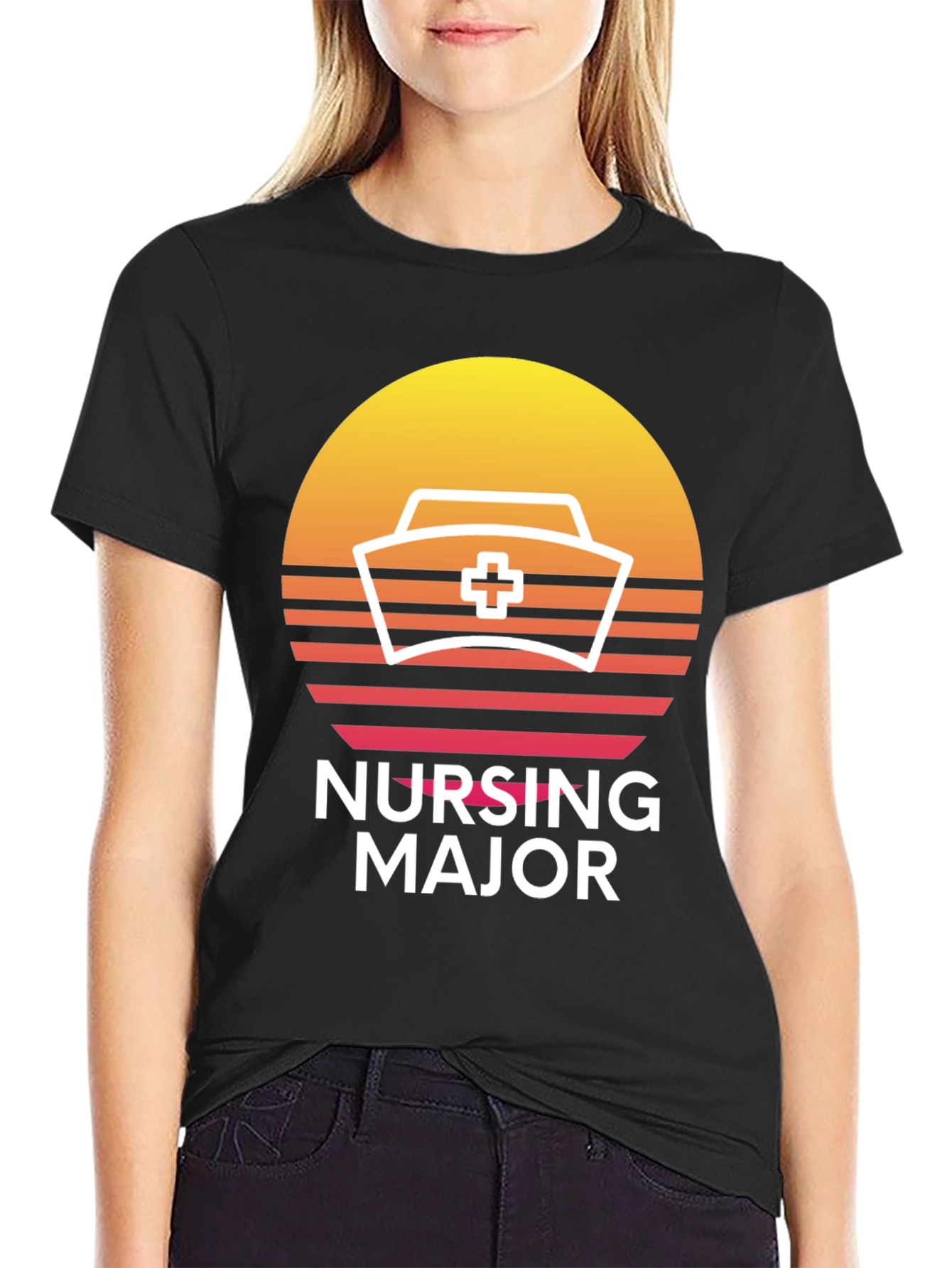 Nursing Major Retro Sunset T-Shirt