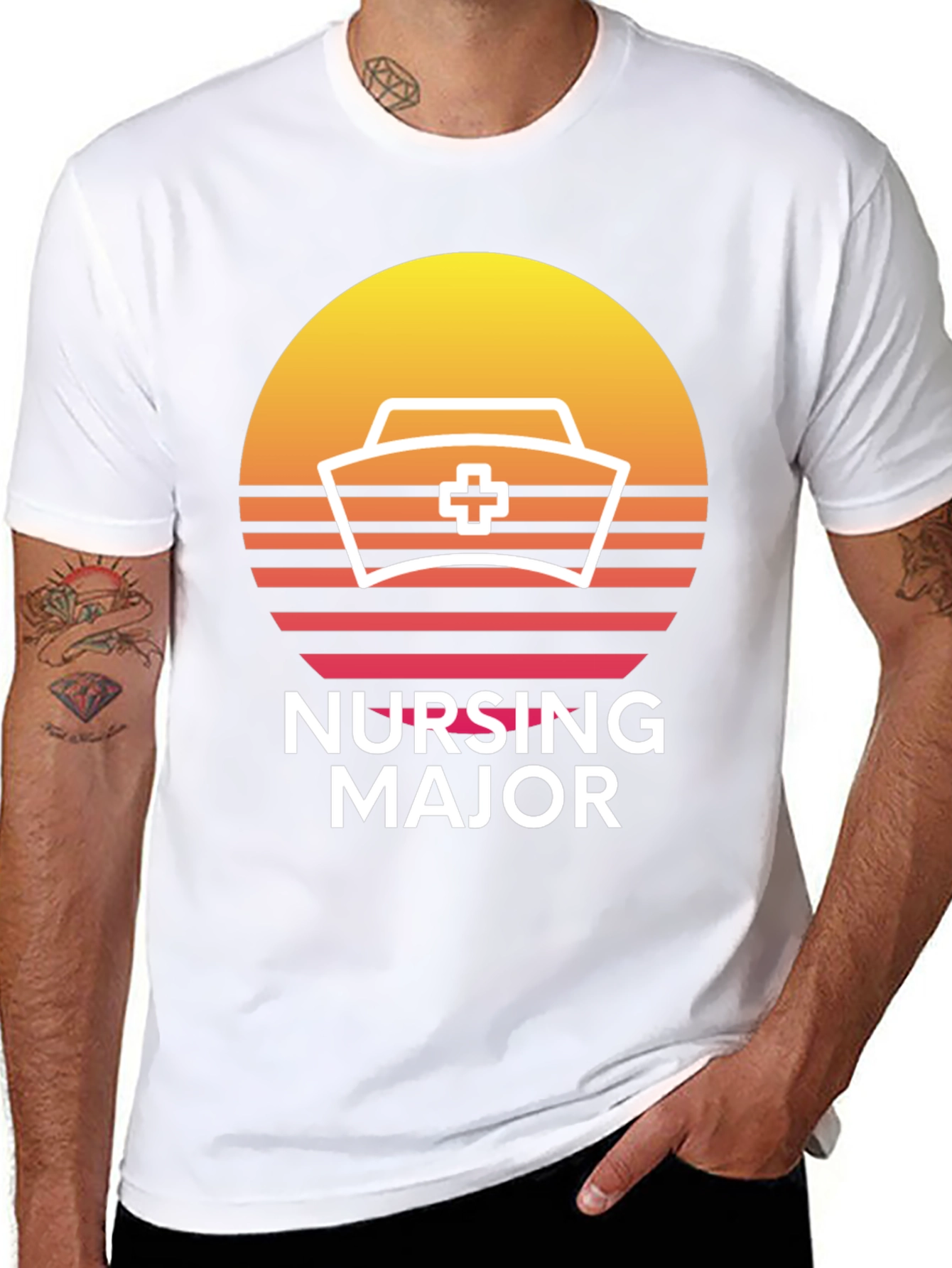 Nursing Major Retro Sunset T-Shirt