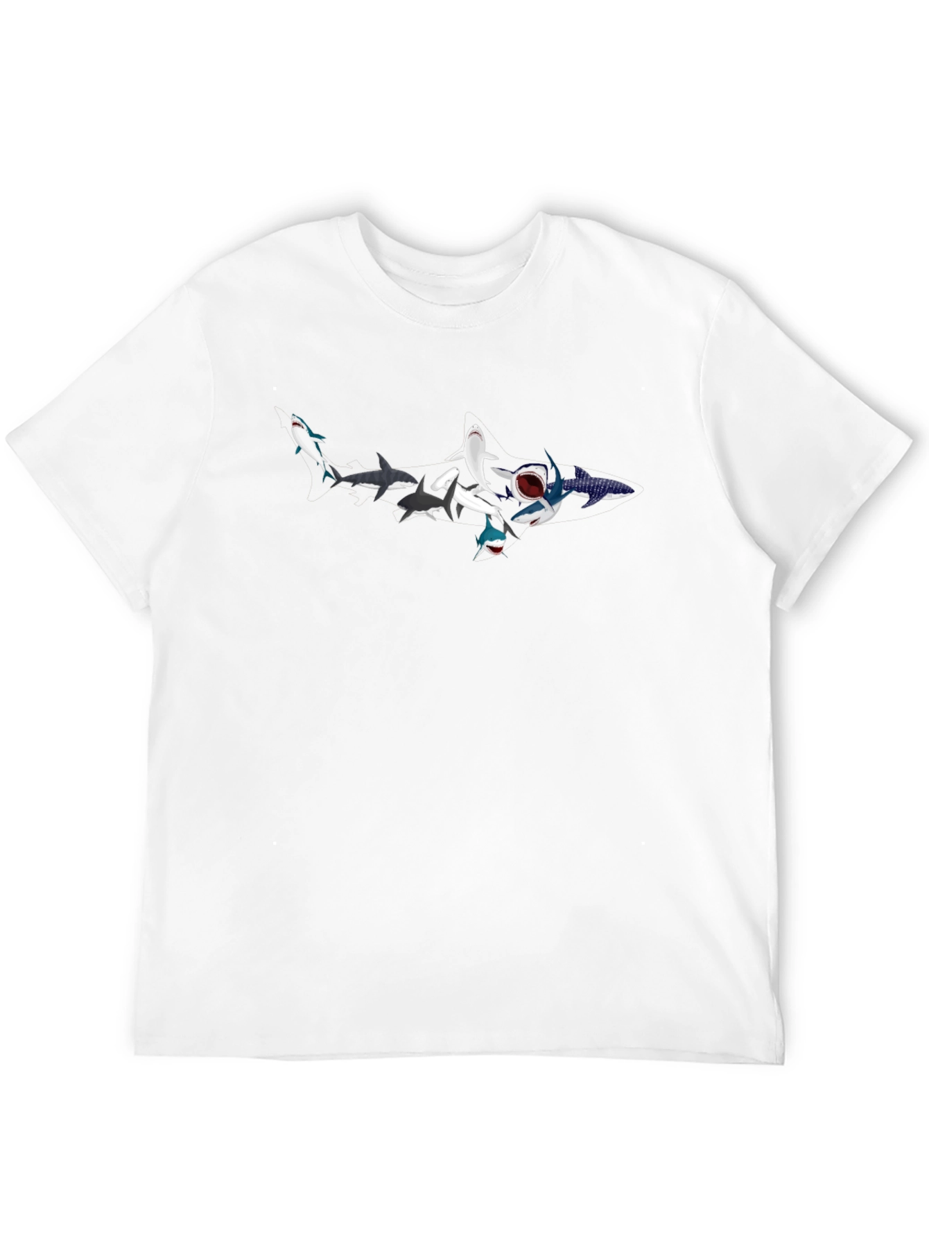 Shark Evolution T-Shirt - Mens Black Crew Neck