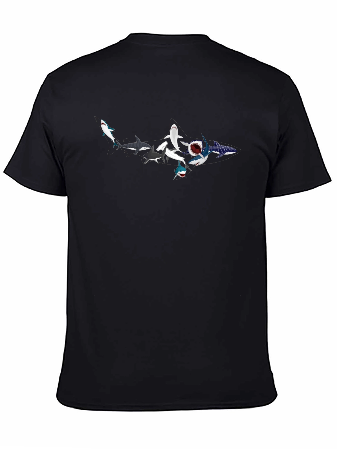 Shark Evolution T-Shirt - Mens Black Crew Neck