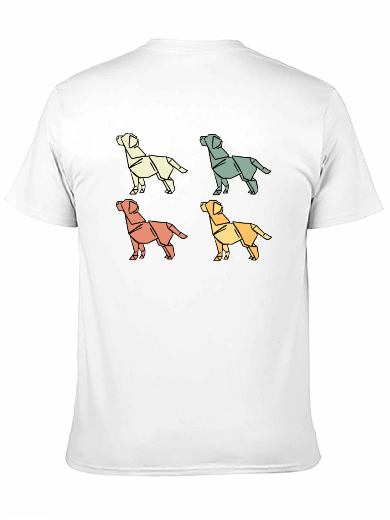 Origami Dog Print Black T-Shirt