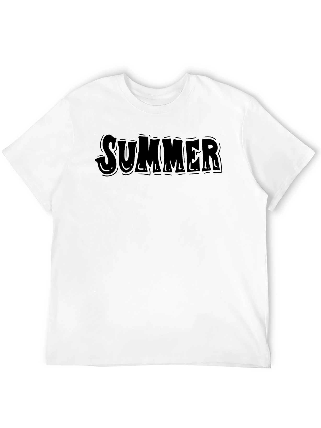 Summer Graphic T-Shirt - Mens Casual Black Tee