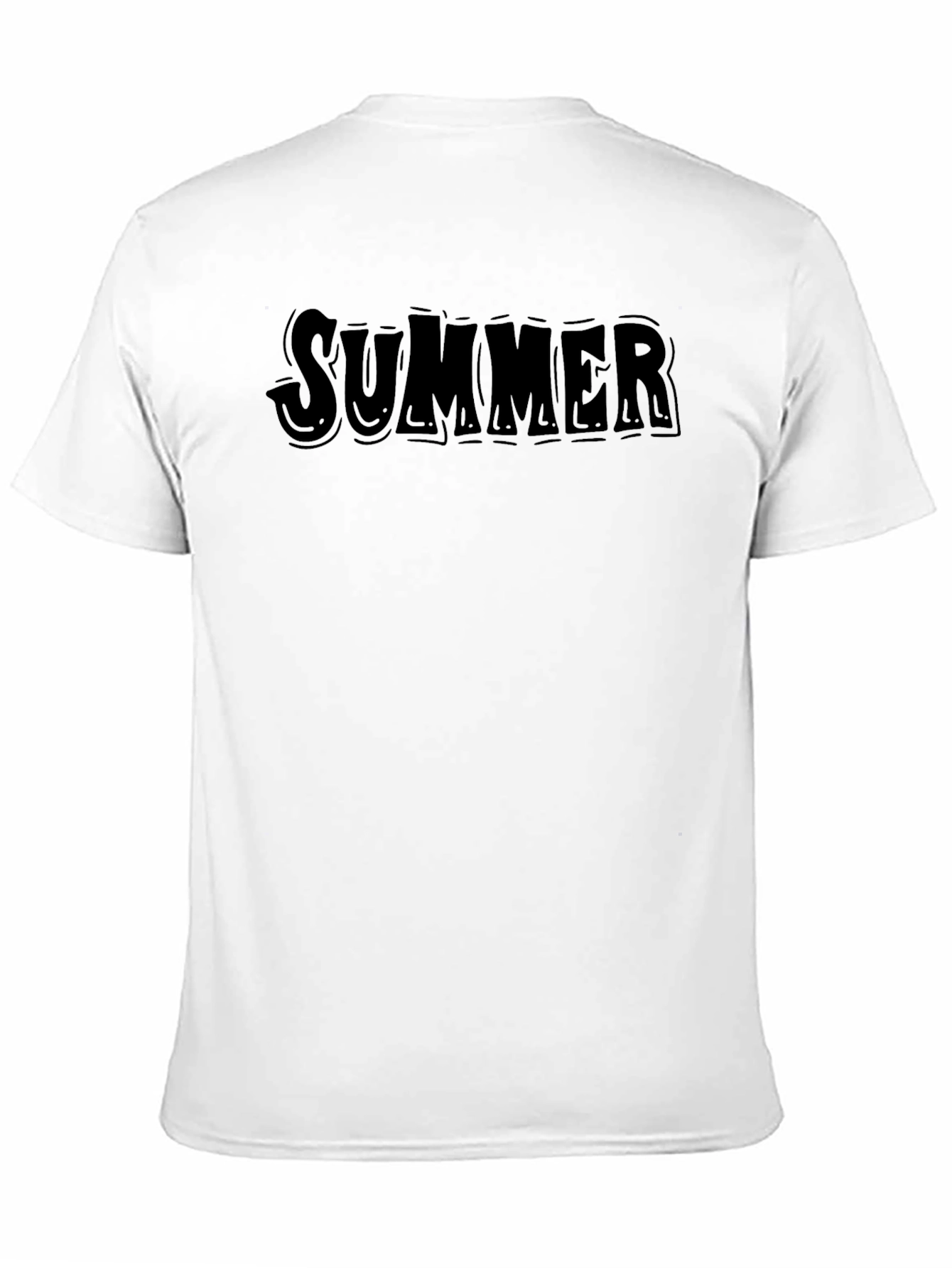 Summer Graphic T-Shirt - Mens Casual Black Tee