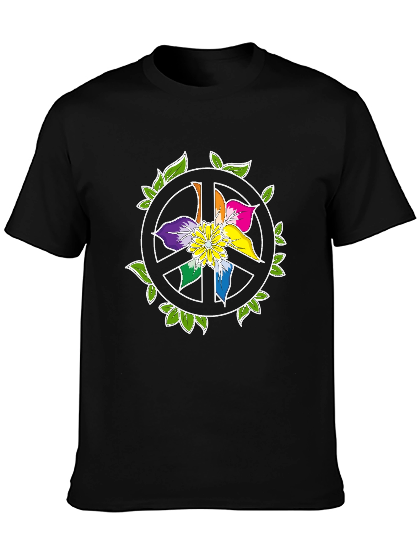 Peace Sign Flower Graphic T-Shirt