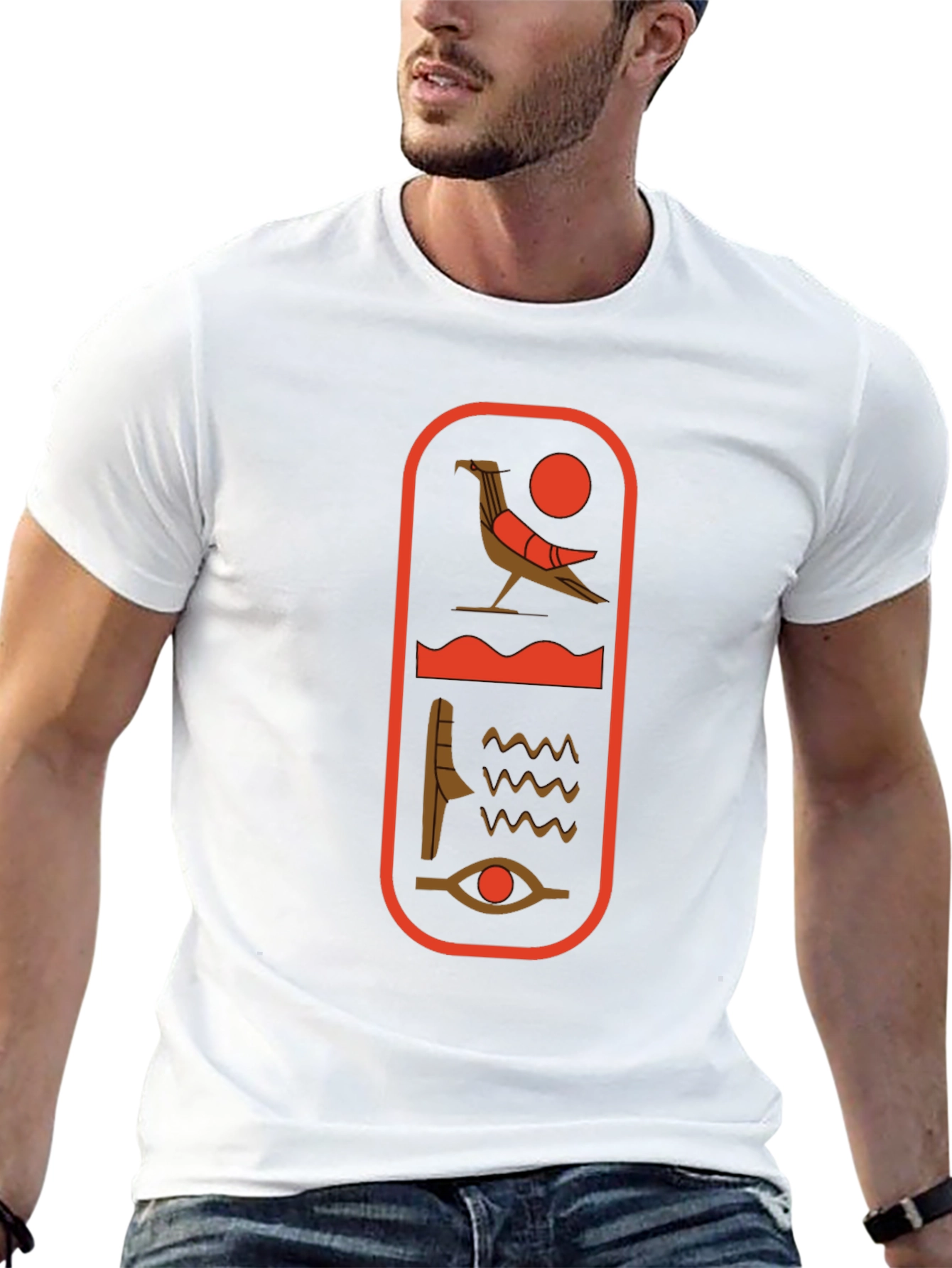 Egyptian Hieroglyph Graphic Tee - Black