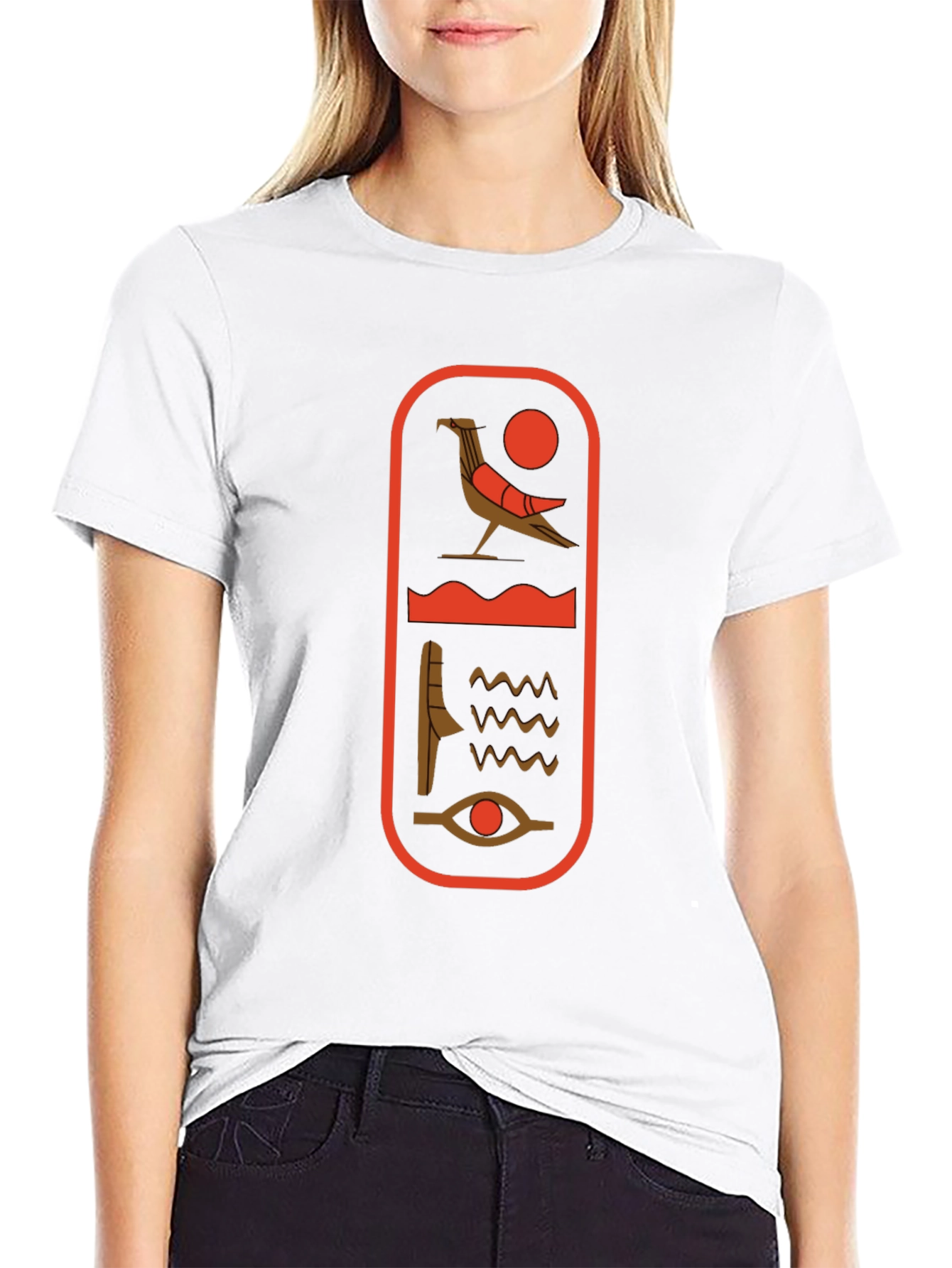 Egyptian Hieroglyph Graphic Tee - Black