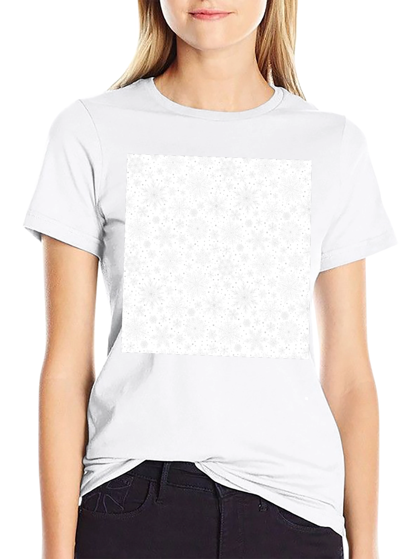 Snowflake Pattern T-Shirt - Festive Winter Style