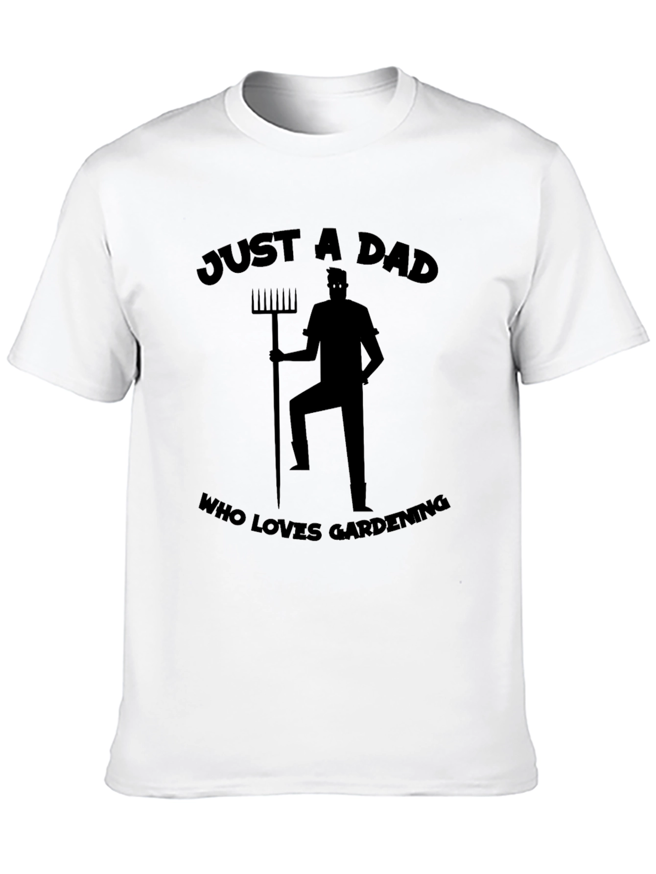 Just A Dad Who Loves Gardening Black T-Shirt