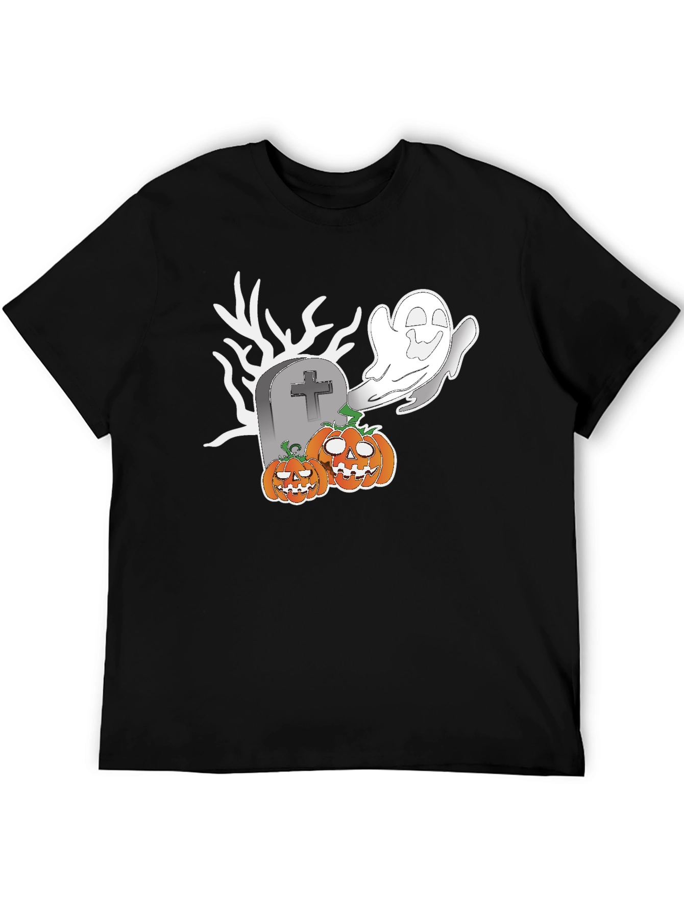Halloween Ghost & Pumpkin Graphic Tee