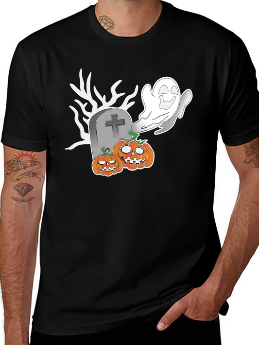 Halloween Ghost & Pumpkin Graphic Tee
