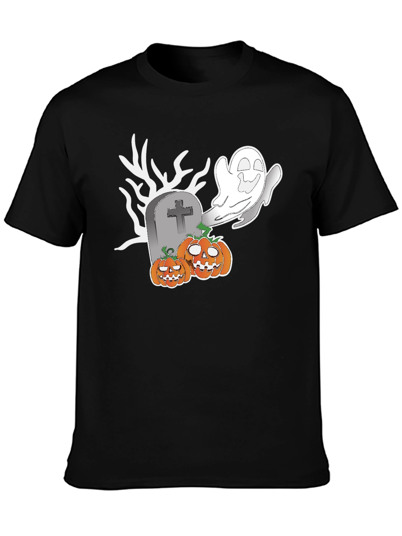 Halloween Ghost & Pumpkin Graphic Tee