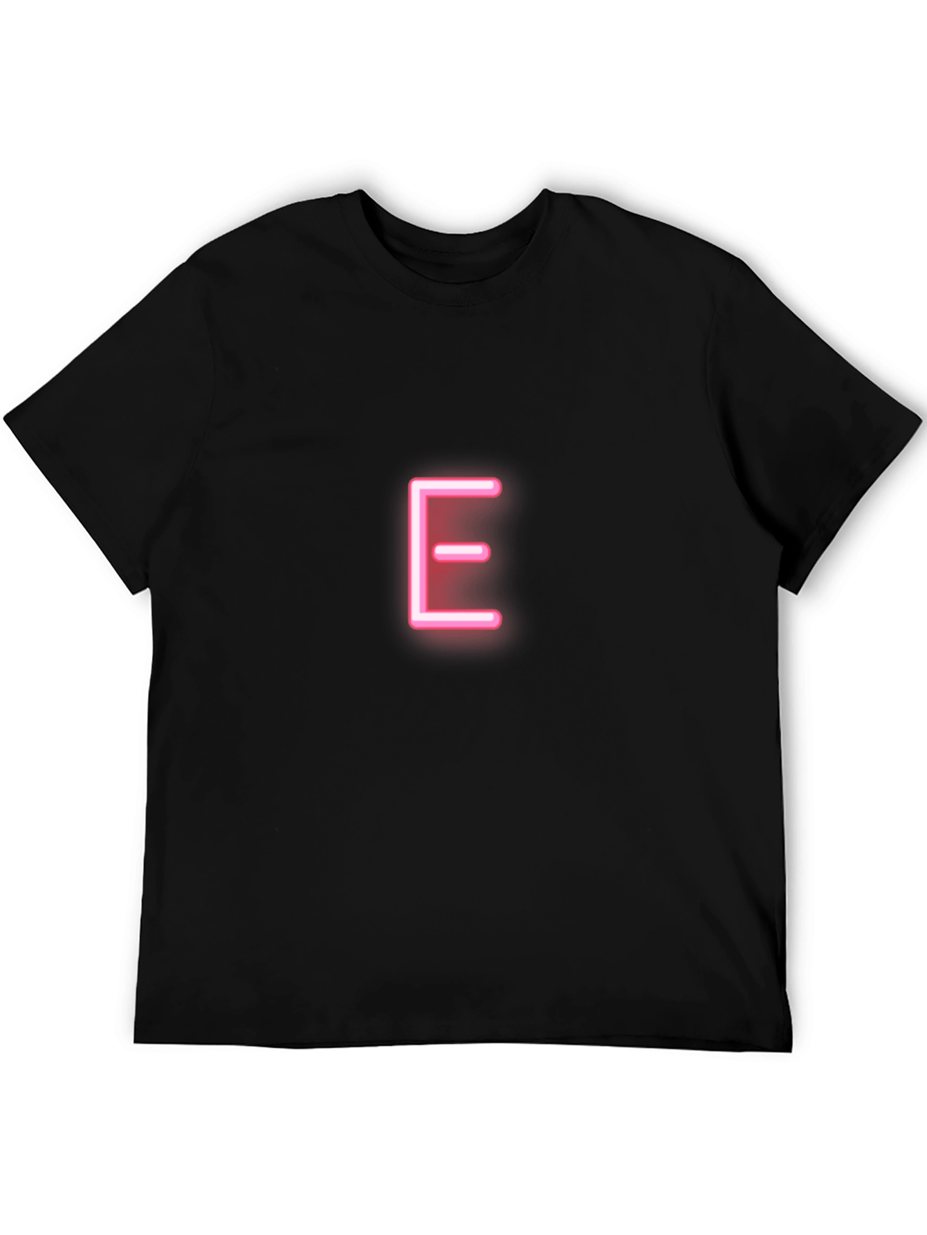 Neon Letter E T-Shirt - Black