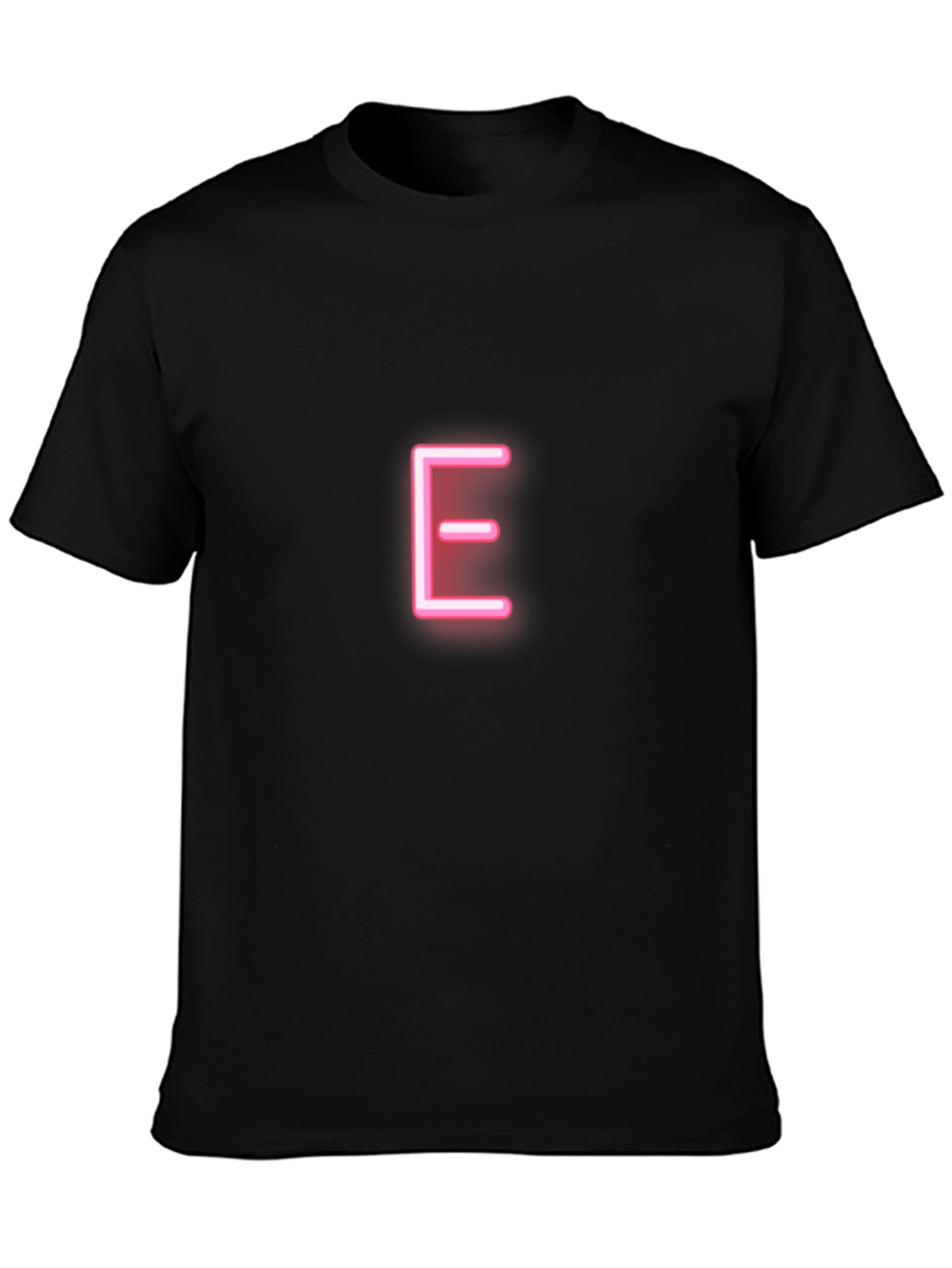 Neon Letter E T-Shirt - Black