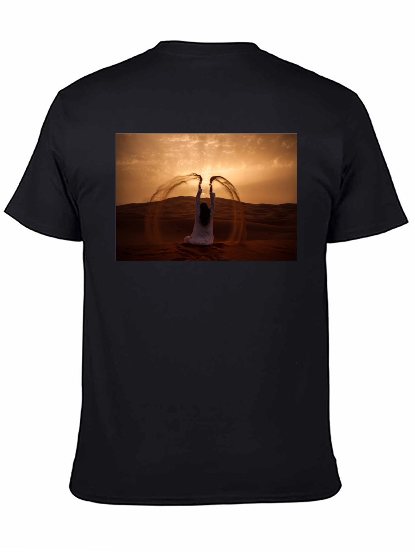 Desert Sand Art Black T-Shirt