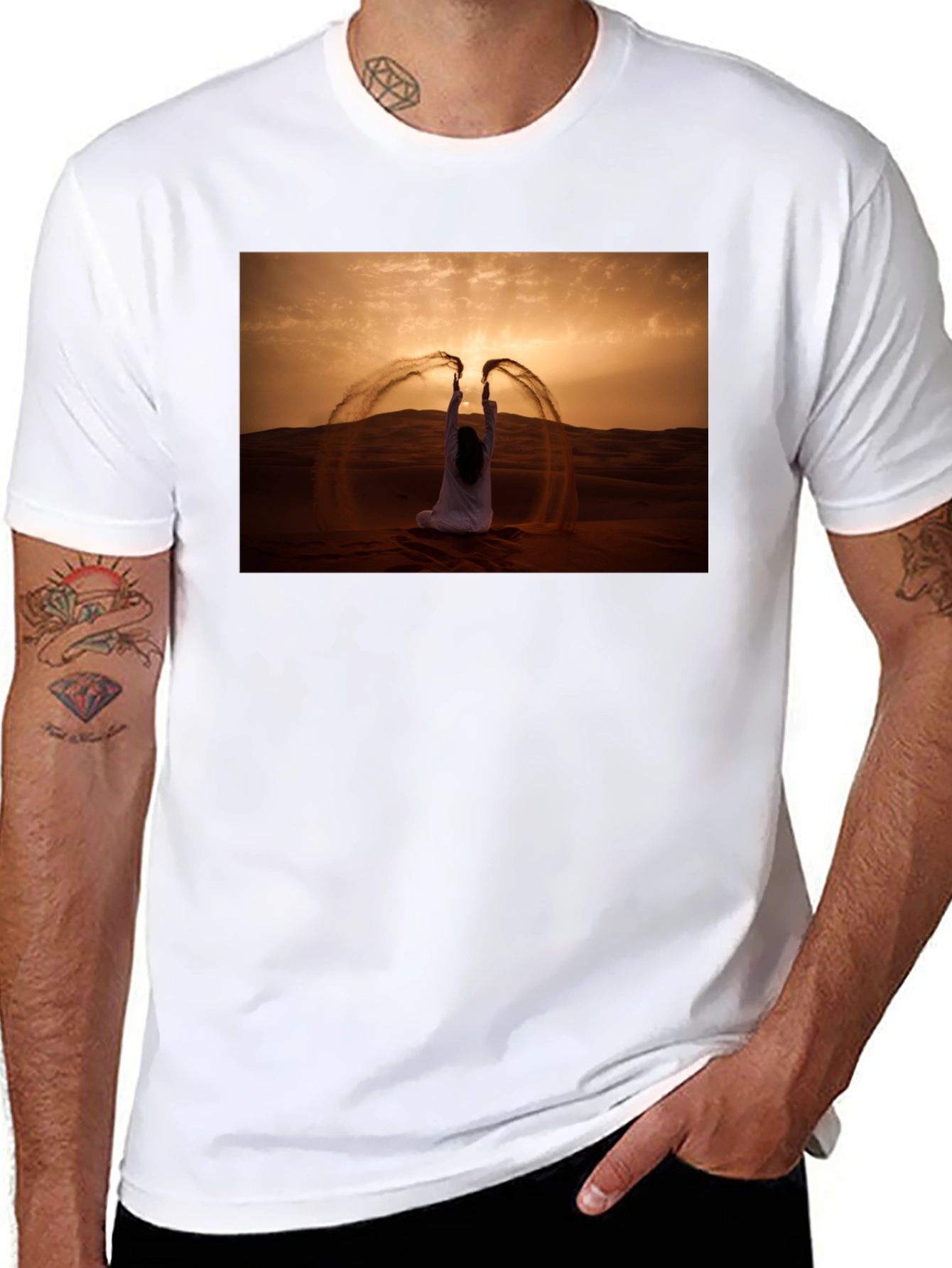 Desert Sand Art Black T-Shirt